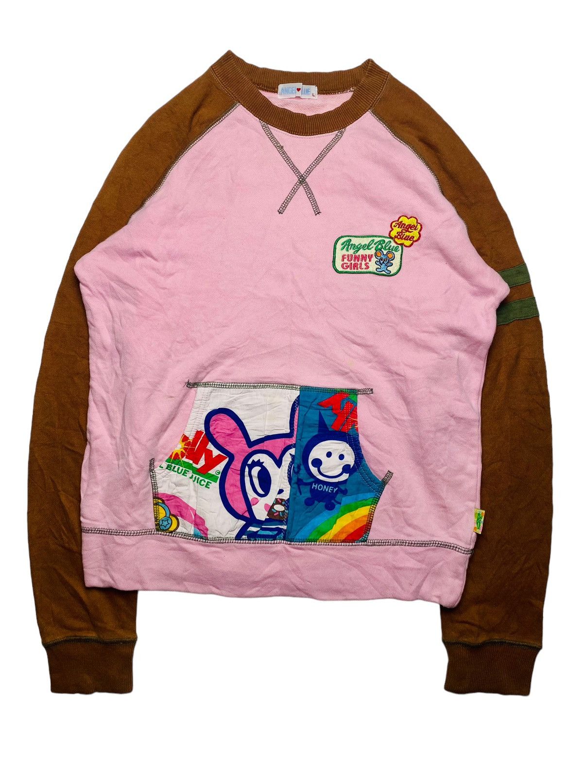 Angel Blue 2000s Angel Blue - Patchwork Pocket Sweatshirt Size US M / EU 48-50 / 2 - 1 Thumbnail