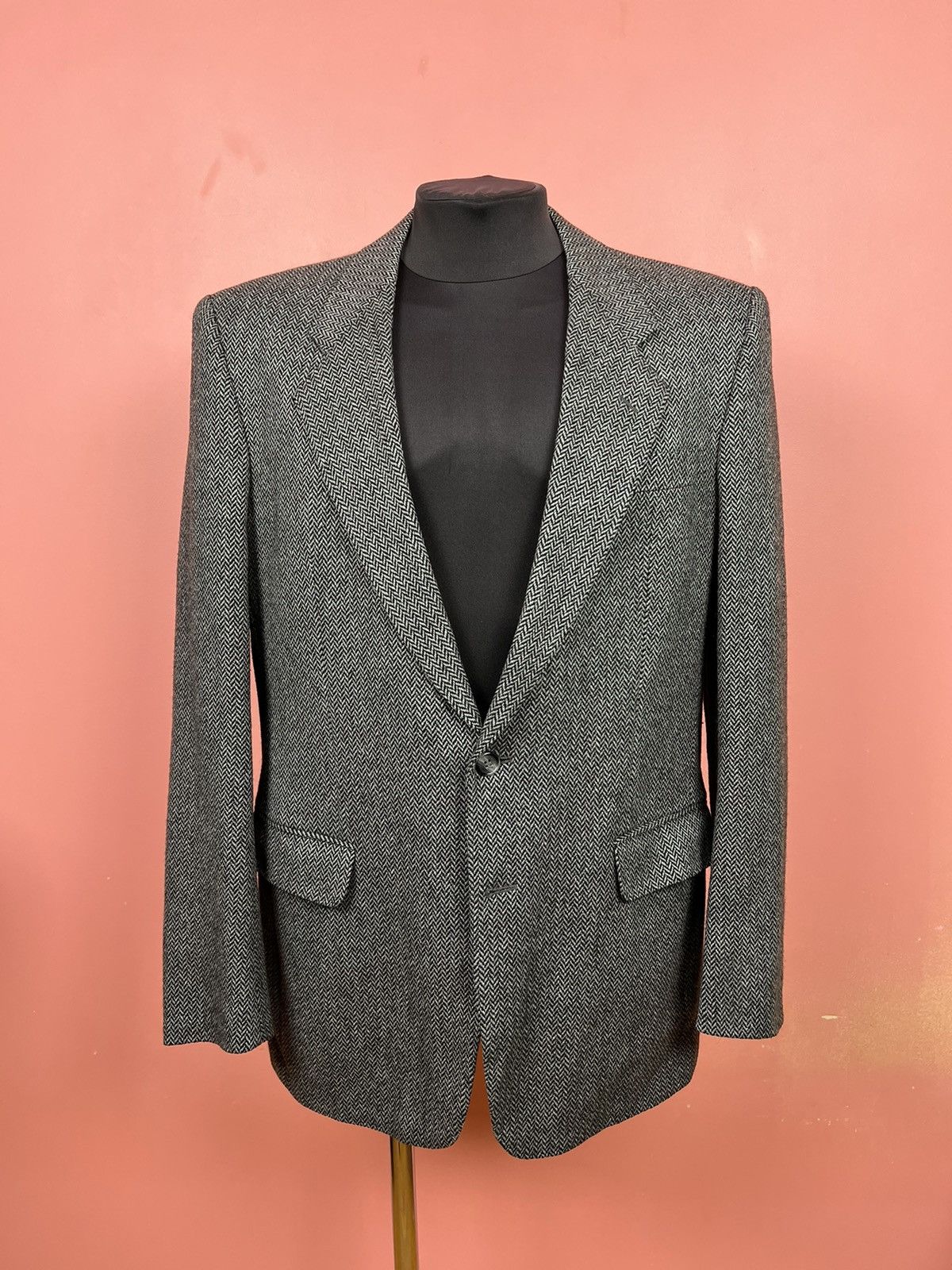 image of Givenchy Cashmere Blazer Luxury Classic Tweed Paris in Grey, Men's (Size 52R)