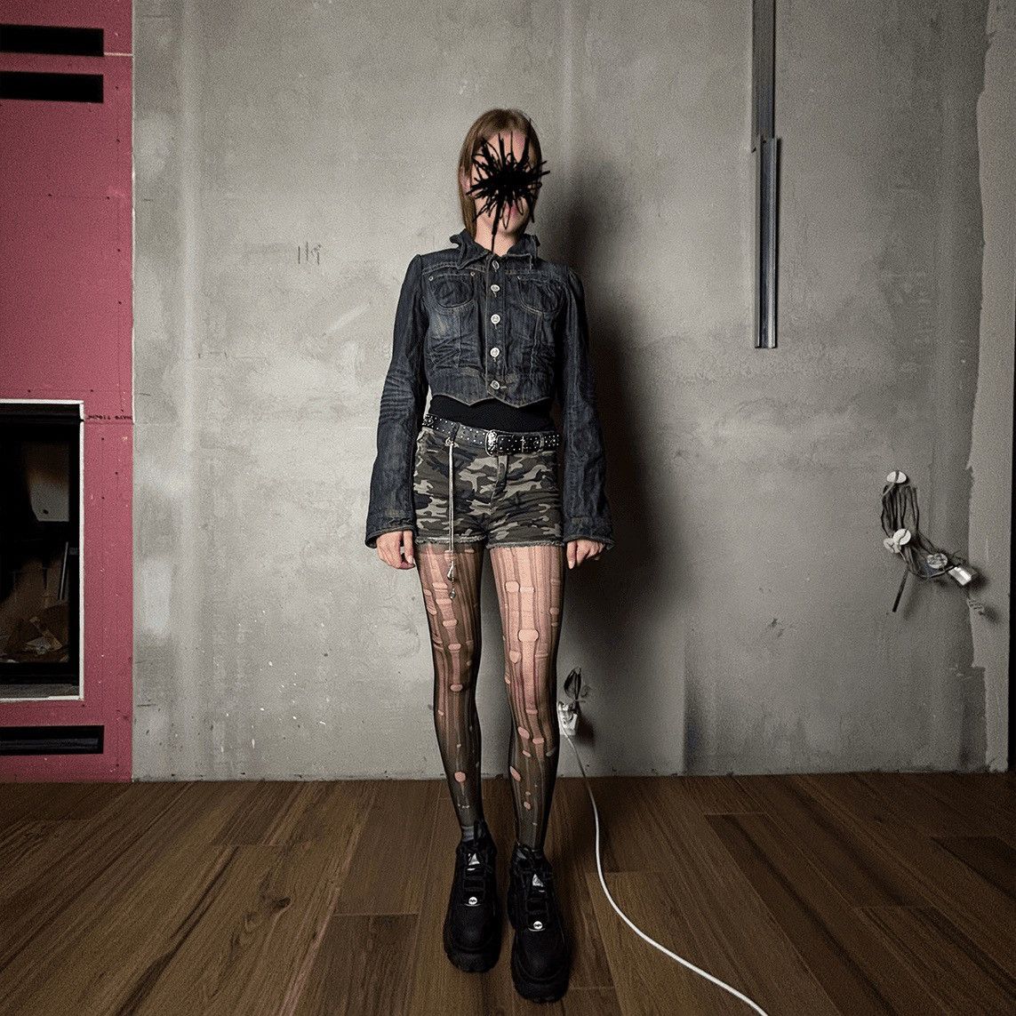 Other Avant garde 2000s cropped denim jacket with wire Size M / US 6-8 / IT 42-44 - 2 Thumbnail