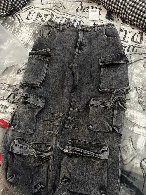 Other Autumn Winter Multi pocket Wide Leg Jeans Size US 29 - 3 Thumbnail