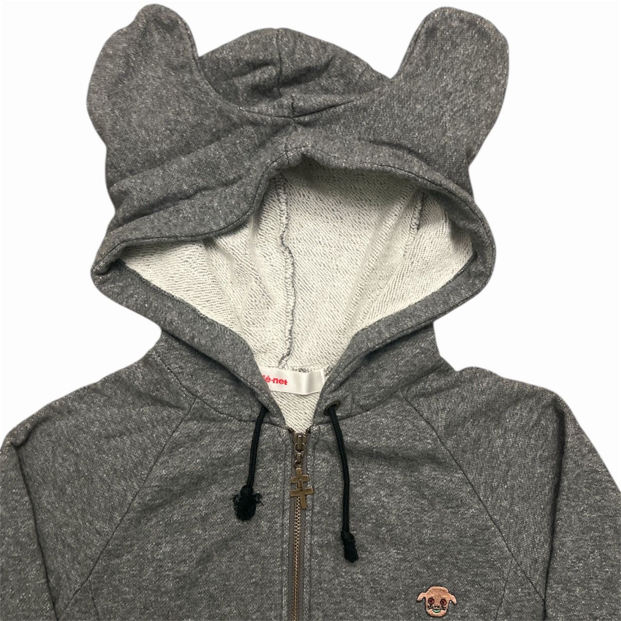 Ne-Net Ne-net Grey Bear Ear Zip Up Hoodie Size M / US 6-8 / IT 42-44 - 2 Thumbnail
