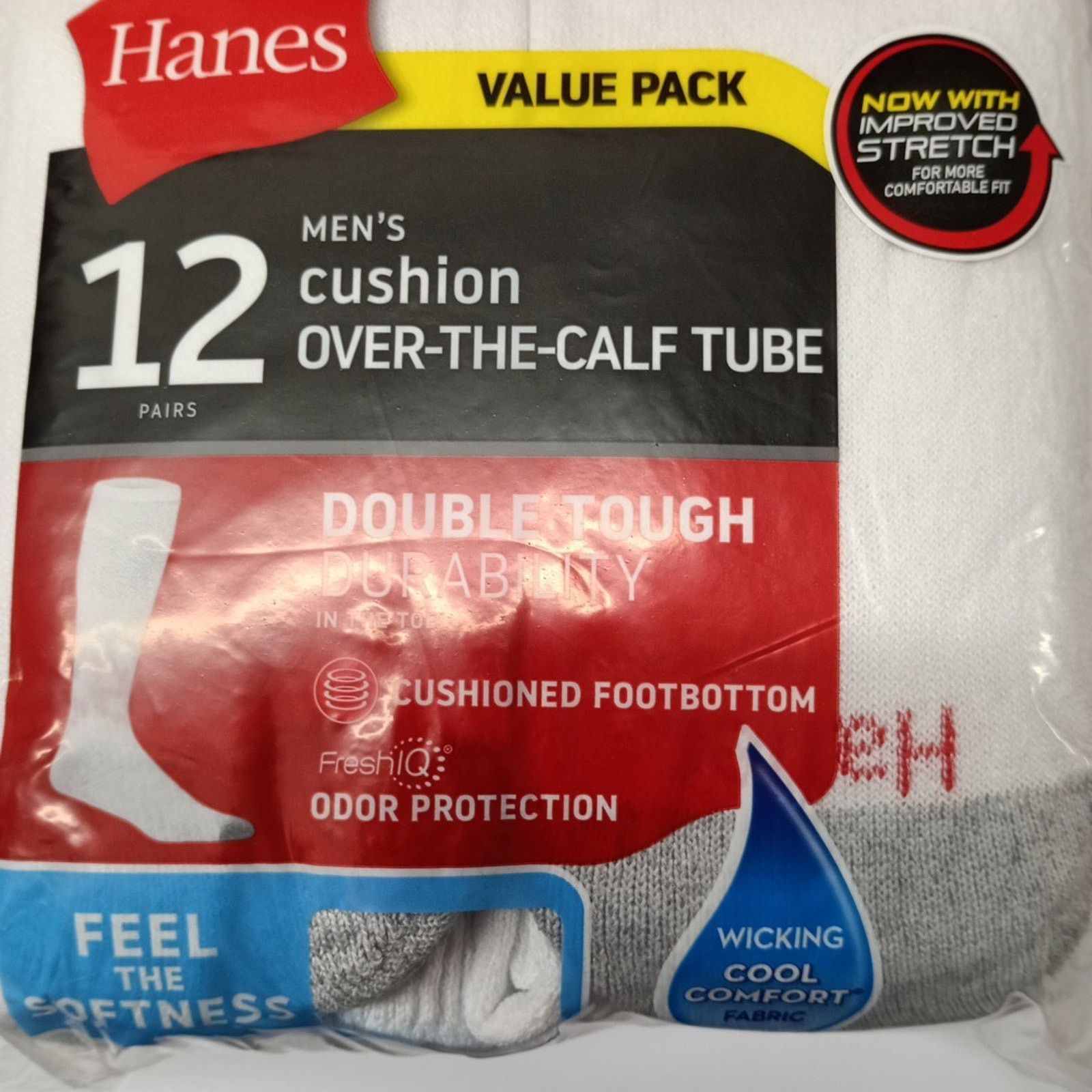 Hanes Hanes Men's Tube Socks Over The Calf 12-Pair Shoe Size 6-12 Size ONE SIZE - 2 Thumbnail