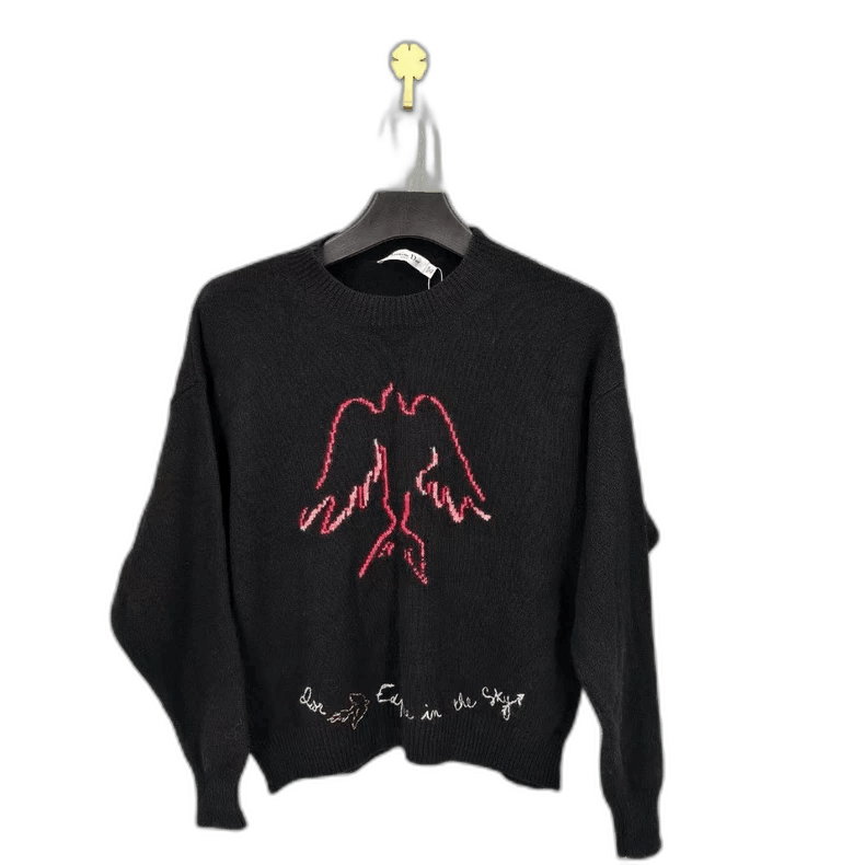Dior Dior Black Wool Sweater with Embroidery-2505 Size US M / EU 48-50 / 2 - 1 Thumbnail
