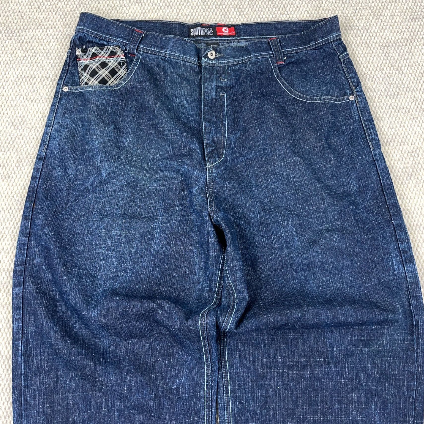 Southpole VINTAGE South Pole Jeans Men's 42x33 Baggy Wide-Leg Dark Wash 90s Hip Hop 5-Pocket Denim Blue Mens Size 42 Regular Waist Mens Size US 42 / EU 58 - 7 Thumbnail