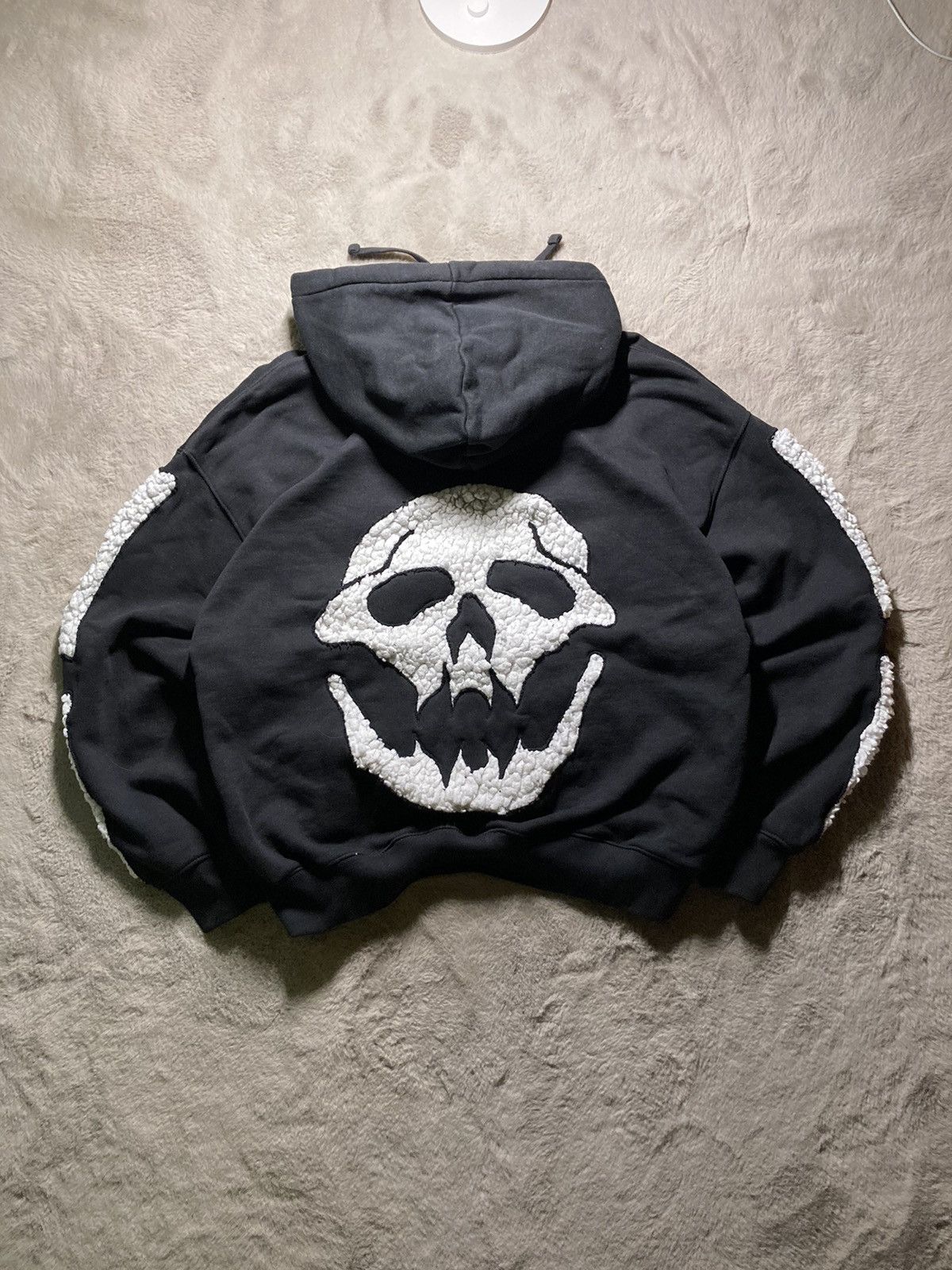 Nike × Vintage ☠️nike skeleton skull custom rare vintage hoodie fleece baggy Size US L / EU 52-54 / 3 - 2 Thumbnail