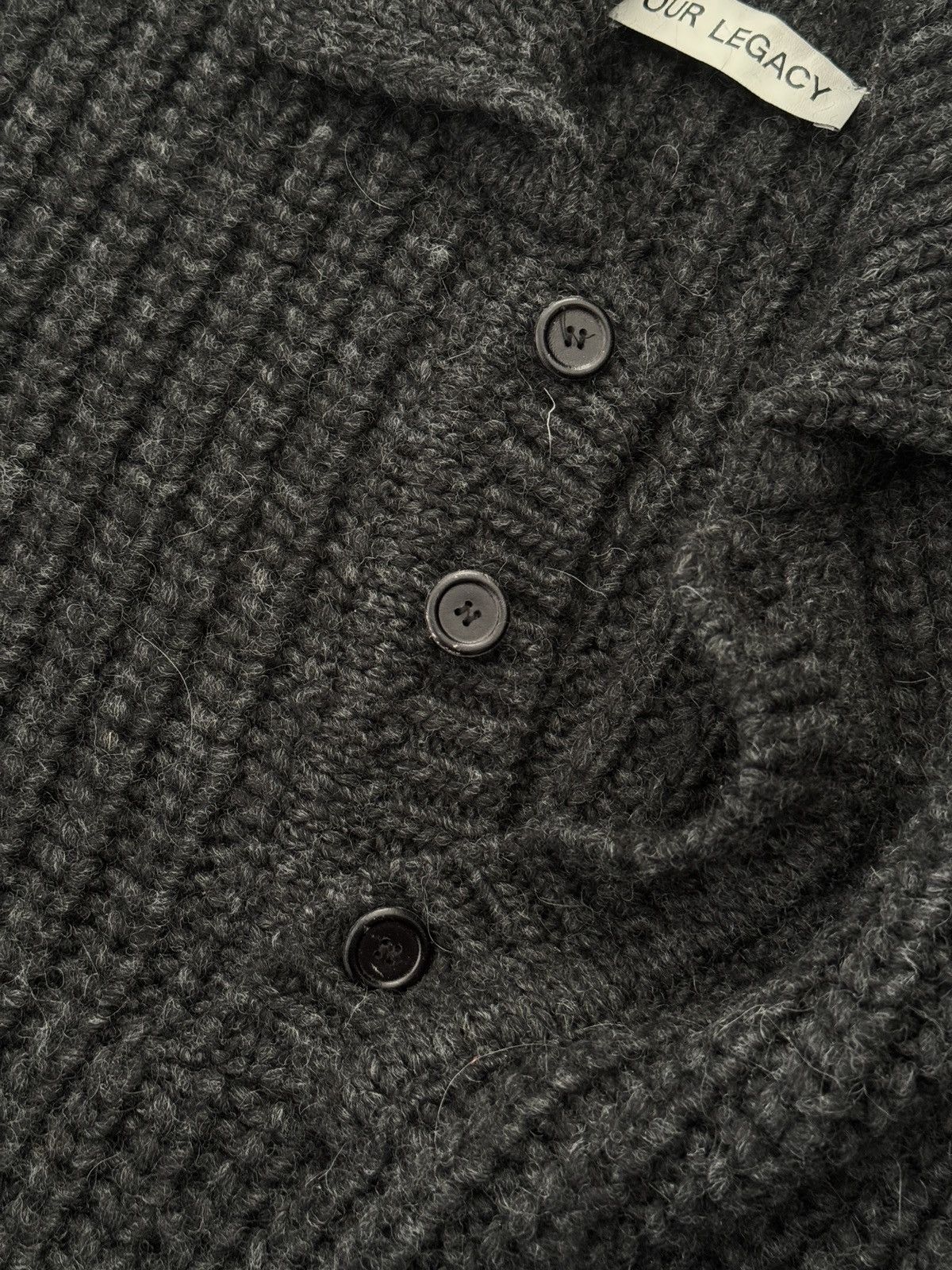 トップス OUR LEGACY BIG PIQUET WOLF GREY 46 Our Legacy Big Piquet Wolf Grey Chunky Wool