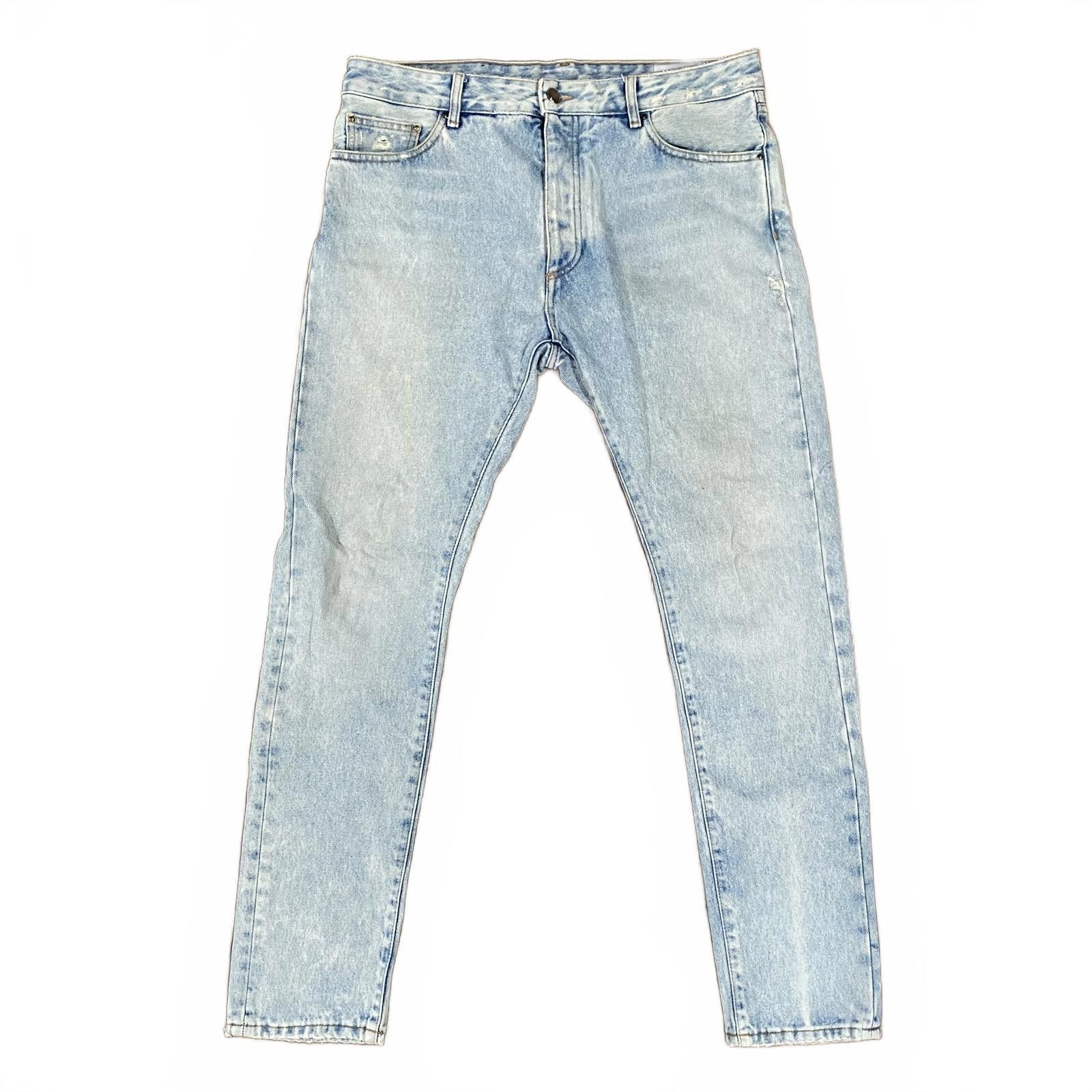 Designer × Palm Angels Palm Angels Curved Logo Washed Denim Slim Jeans Size US 32 / EU 48 - 2 Thumbnail