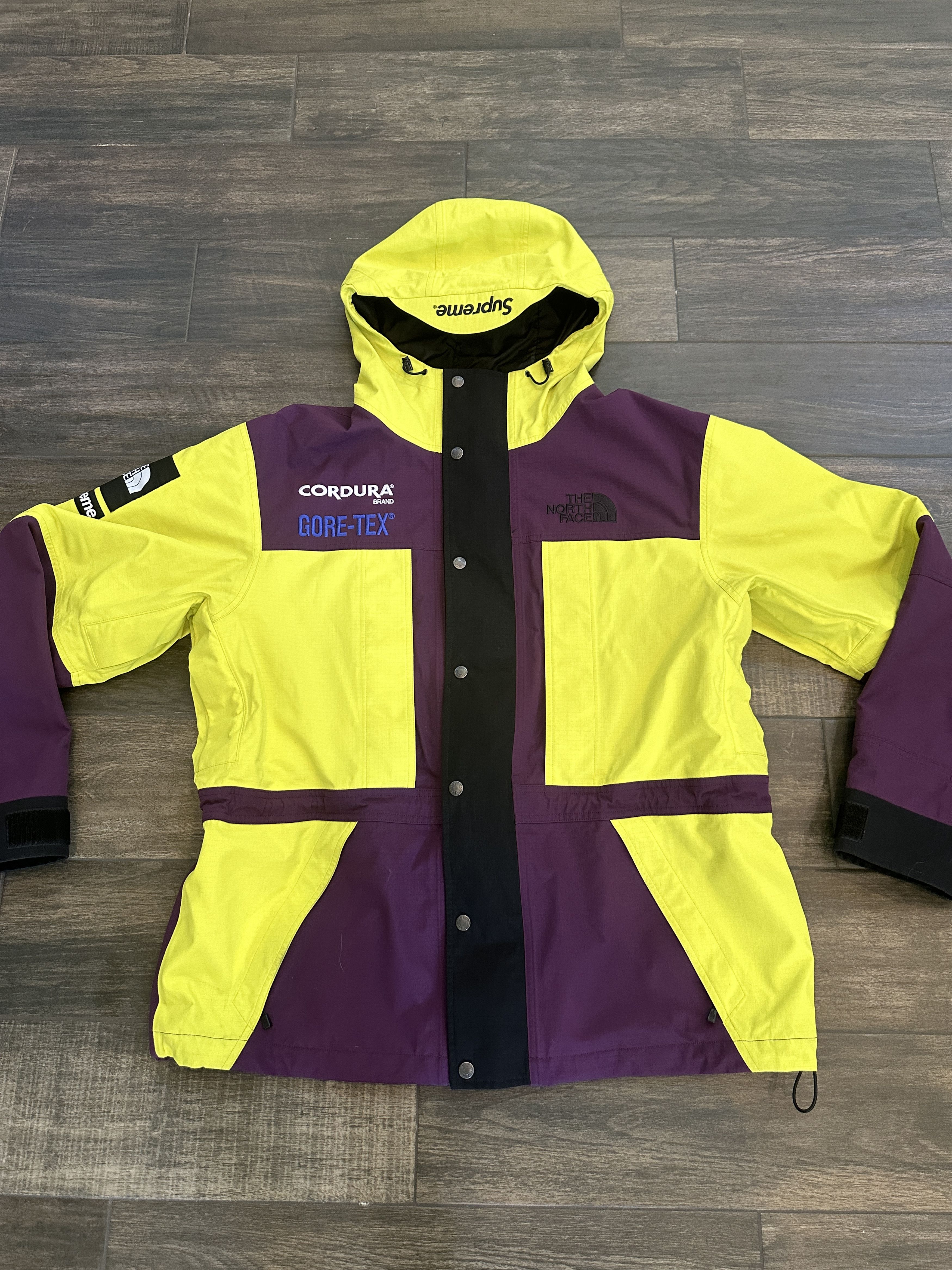image of Supreme Tnf Expedition Jacket Gore-Tex Cordura Yellow Purple, Men's (Size XL)