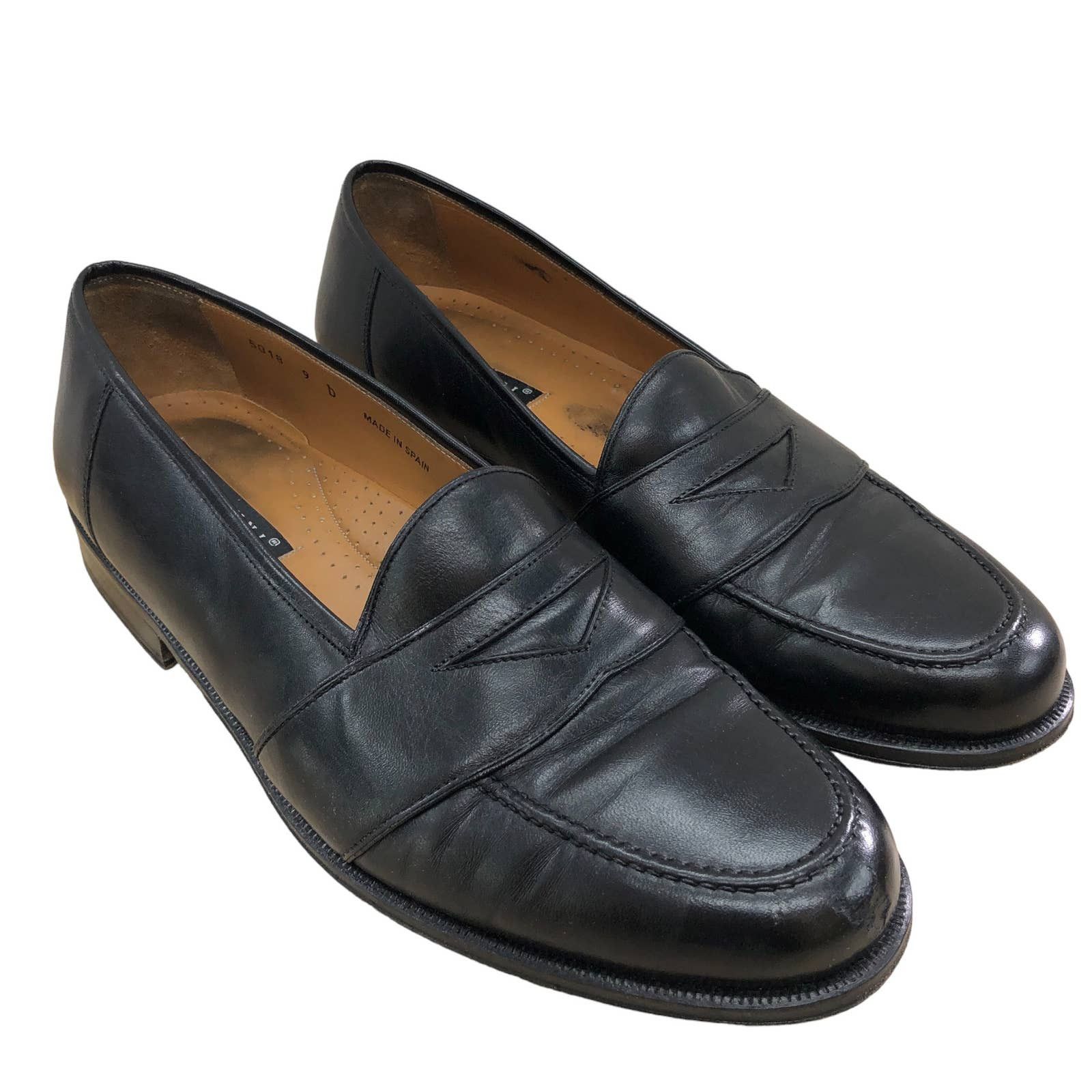 Magnanni Mens Size US 9 Louie Loafer Black Leather 5018