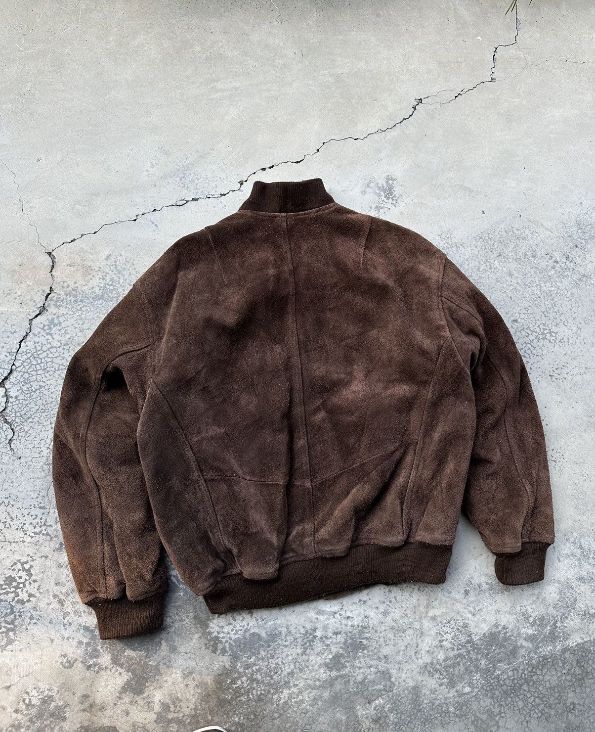 Vintage Vintage Brown Suede Leather Bomber Jacket Size US L / EU 52-54 / 3 - 10 Thumbnail