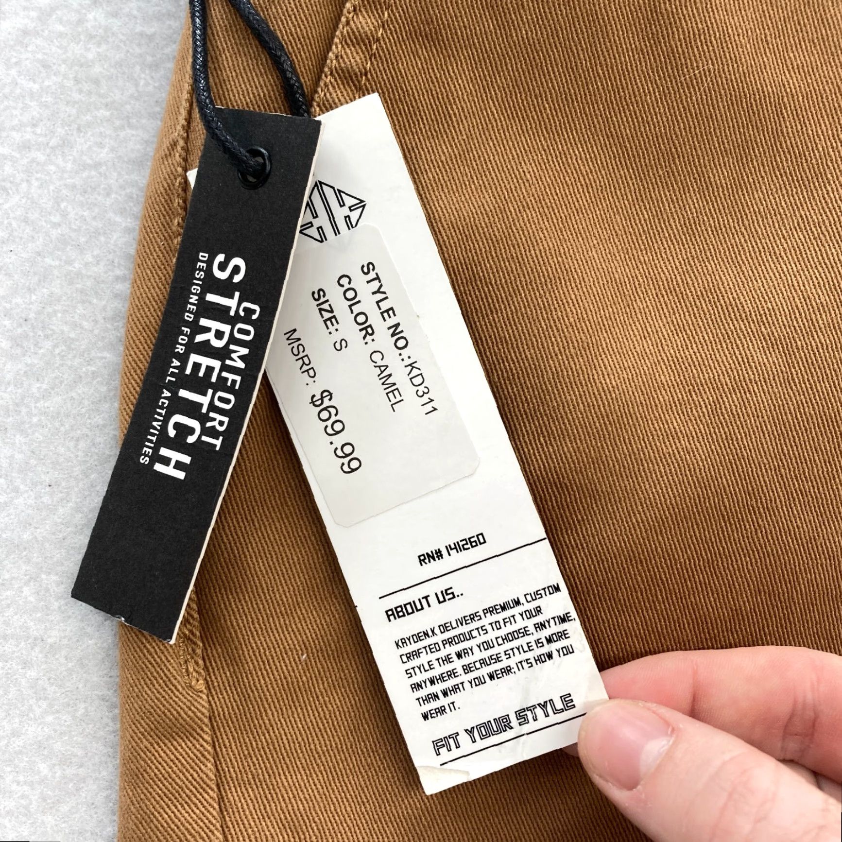Camel Kayden K Jogger Pants Mens Small Camel Brown Comfort Stretch Ankle Zip Casual Size US 28 / EU 44 - 5 Thumbnail