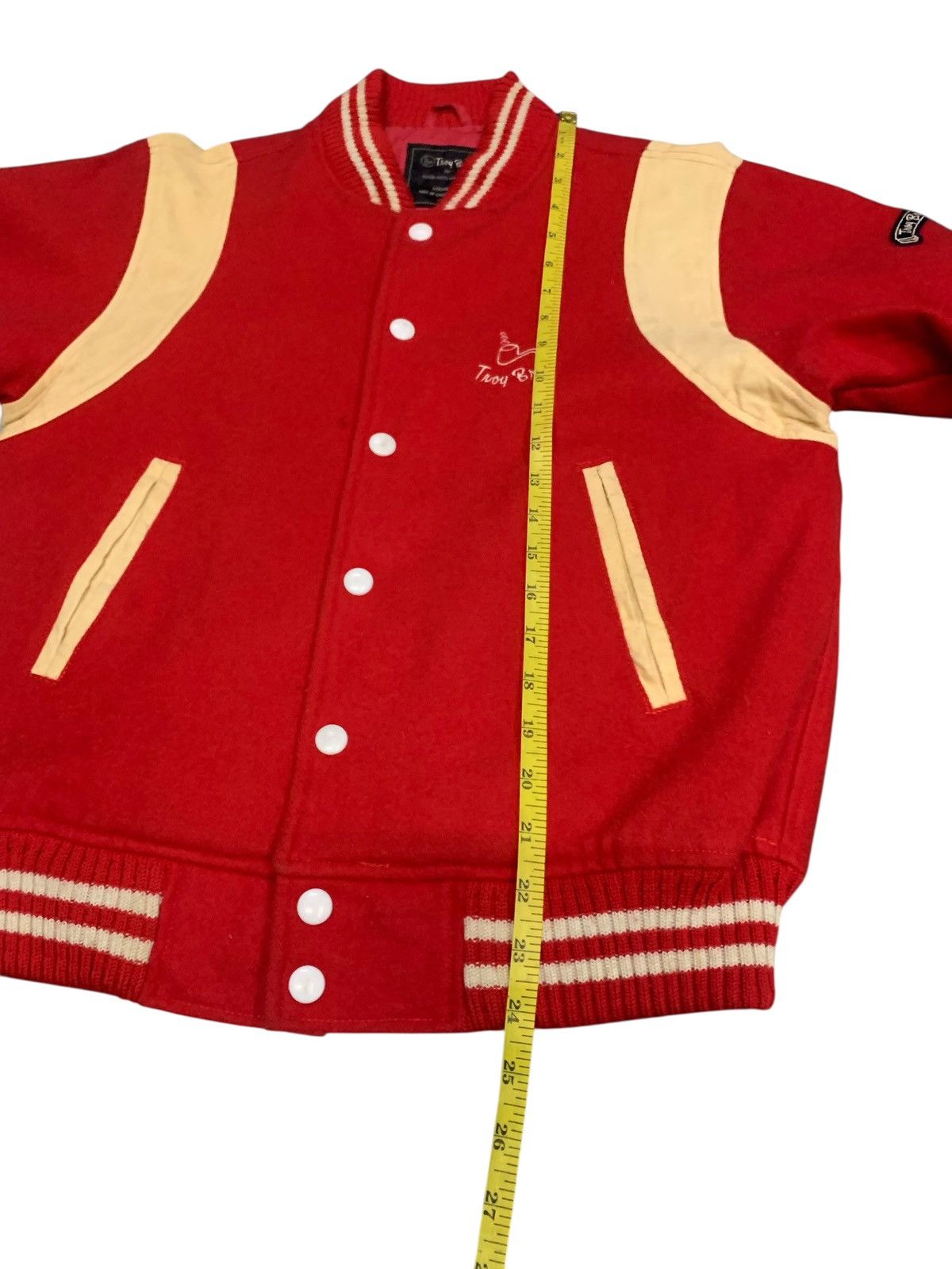 Vintage Vintage 90's Troy Bros Small Logo Button Ups Varsity Jacket Size US S / EU 44-46 / 1 - 10 Thumbnail