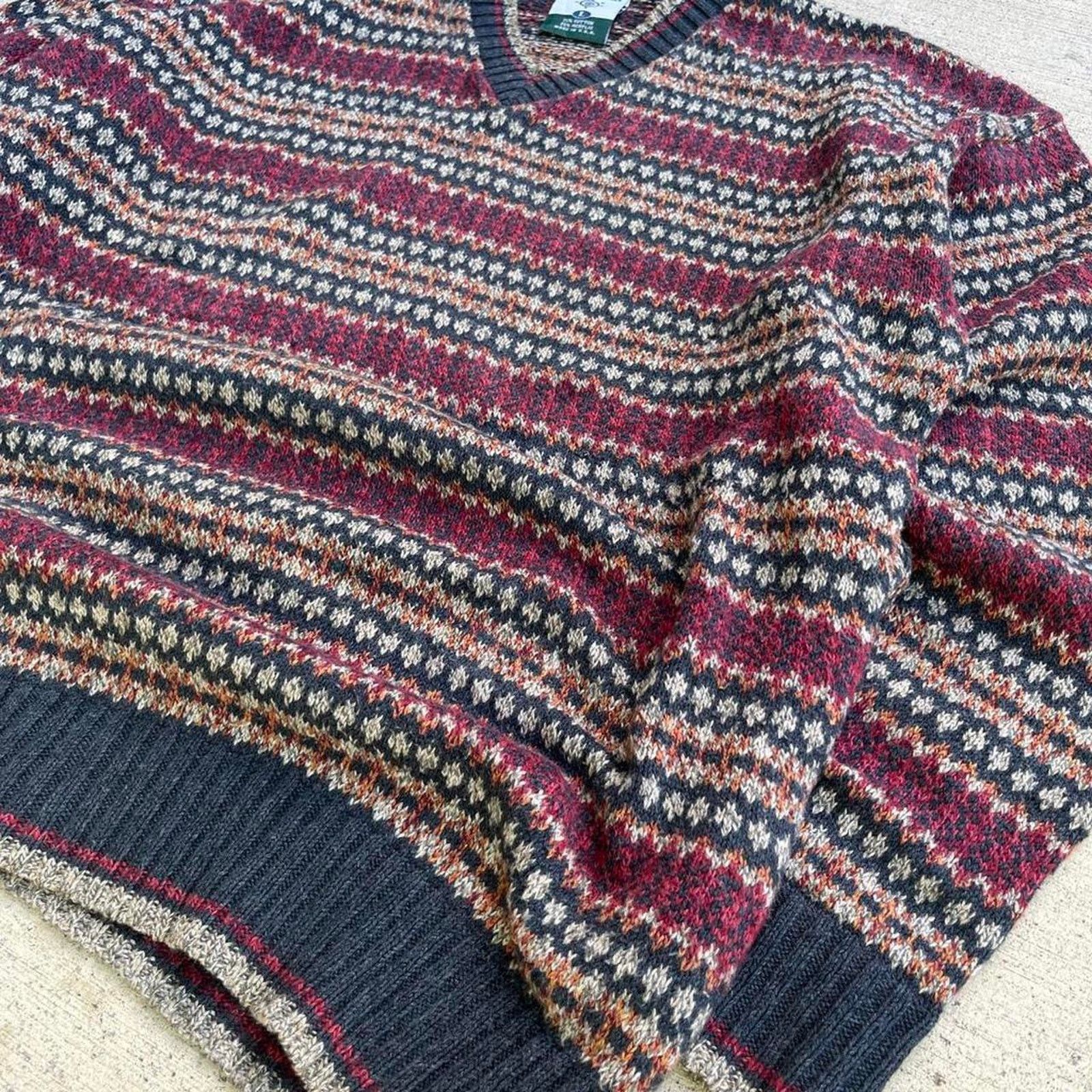 Other 90’s Fall di Signa Mohair Burgundy blend Fair Isle Sweater Size US L / EU 52-54 / 3 - 3 Thumbnail