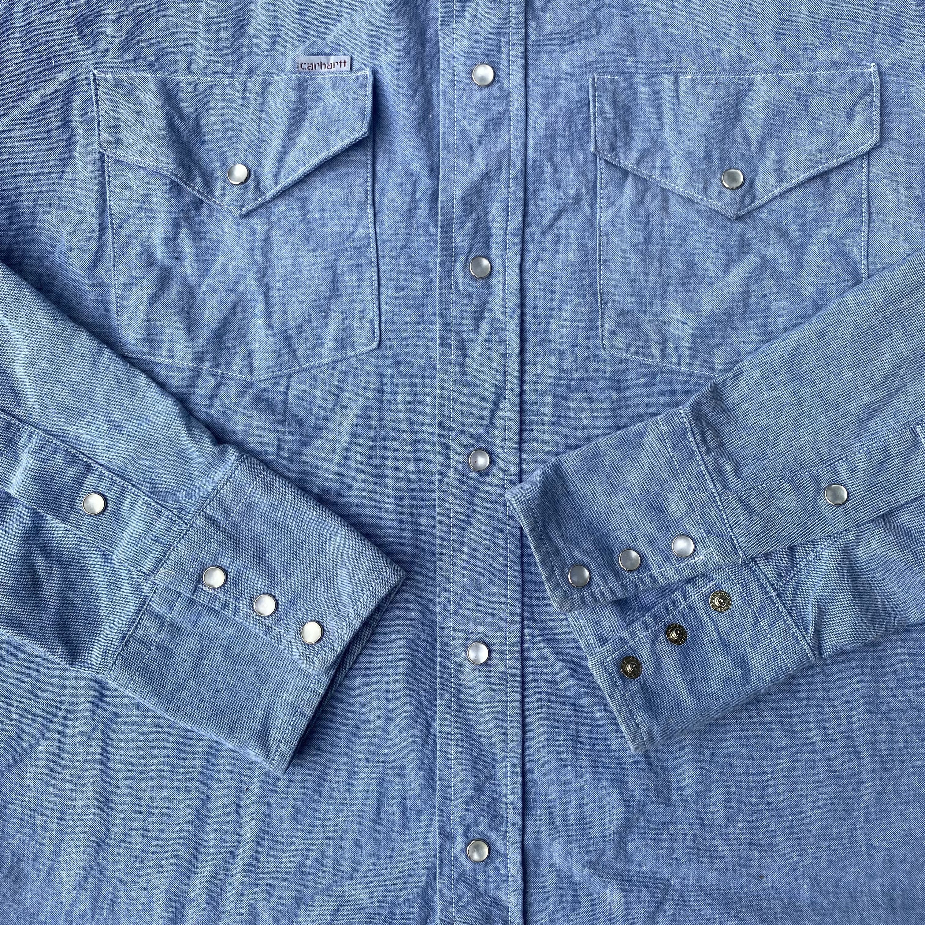 Carhartt × Vintage Vtg 90's Carhartt Union Made Western Shirt 🇺🇸 Size US L / EU 52-54 / 3 - 2 Thumbnail