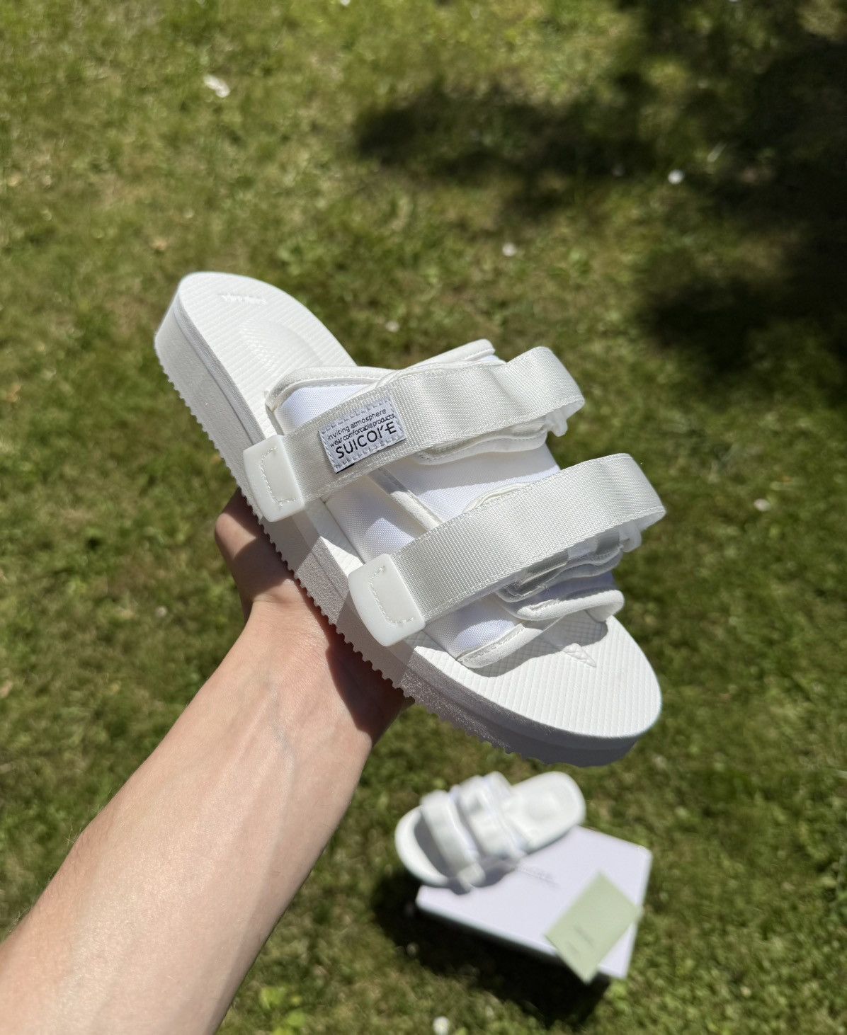 Designer Suicoke Moto Cab OG-056 White Slides Sandals Size US 6 / IT 36 - 1 Thumbnail