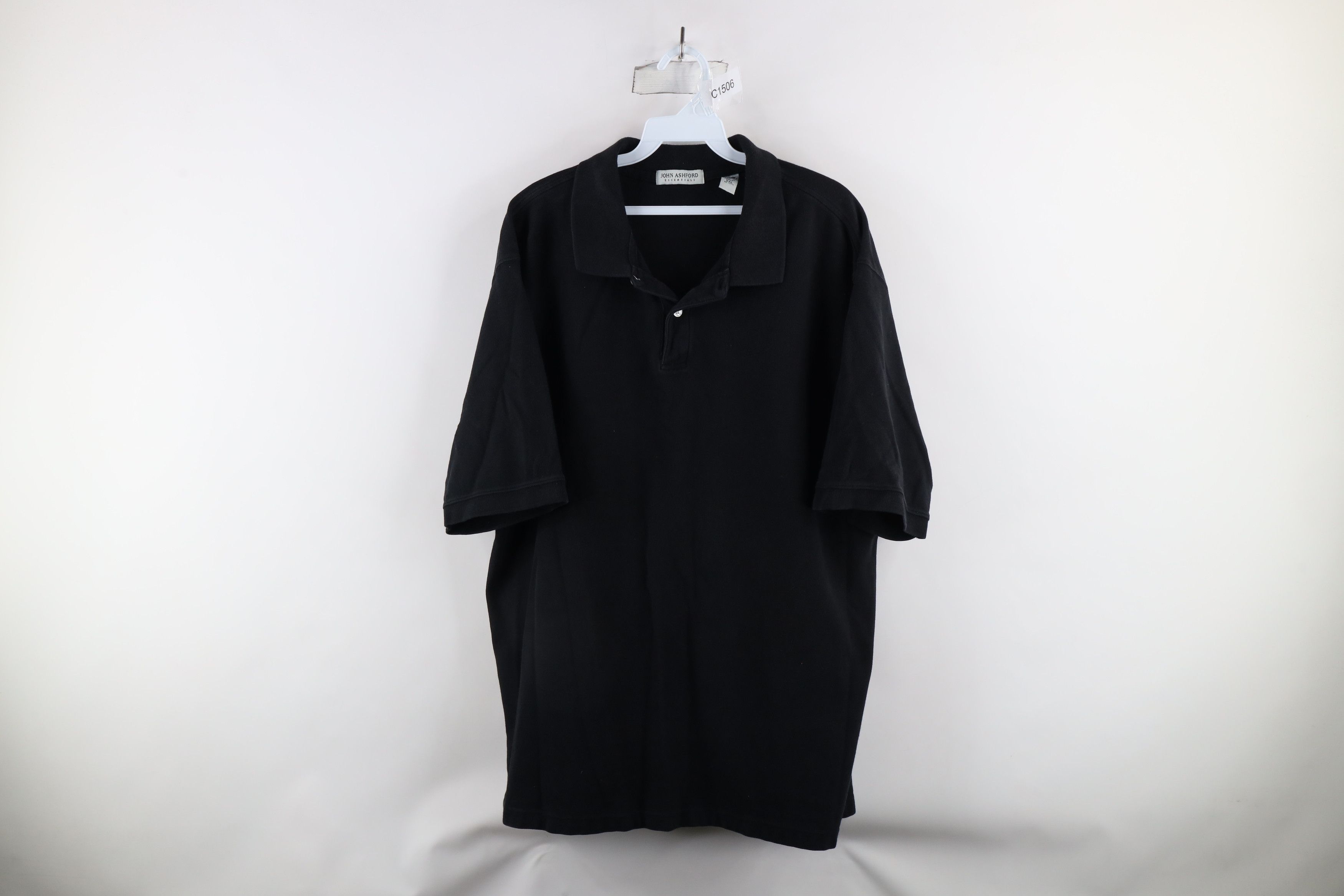 Vintage Vintage 90s Streetwear Heavyweight Polo Shirt Black Cotton Size US XXL / EU 58 / 5 - 1 Thumbnail
