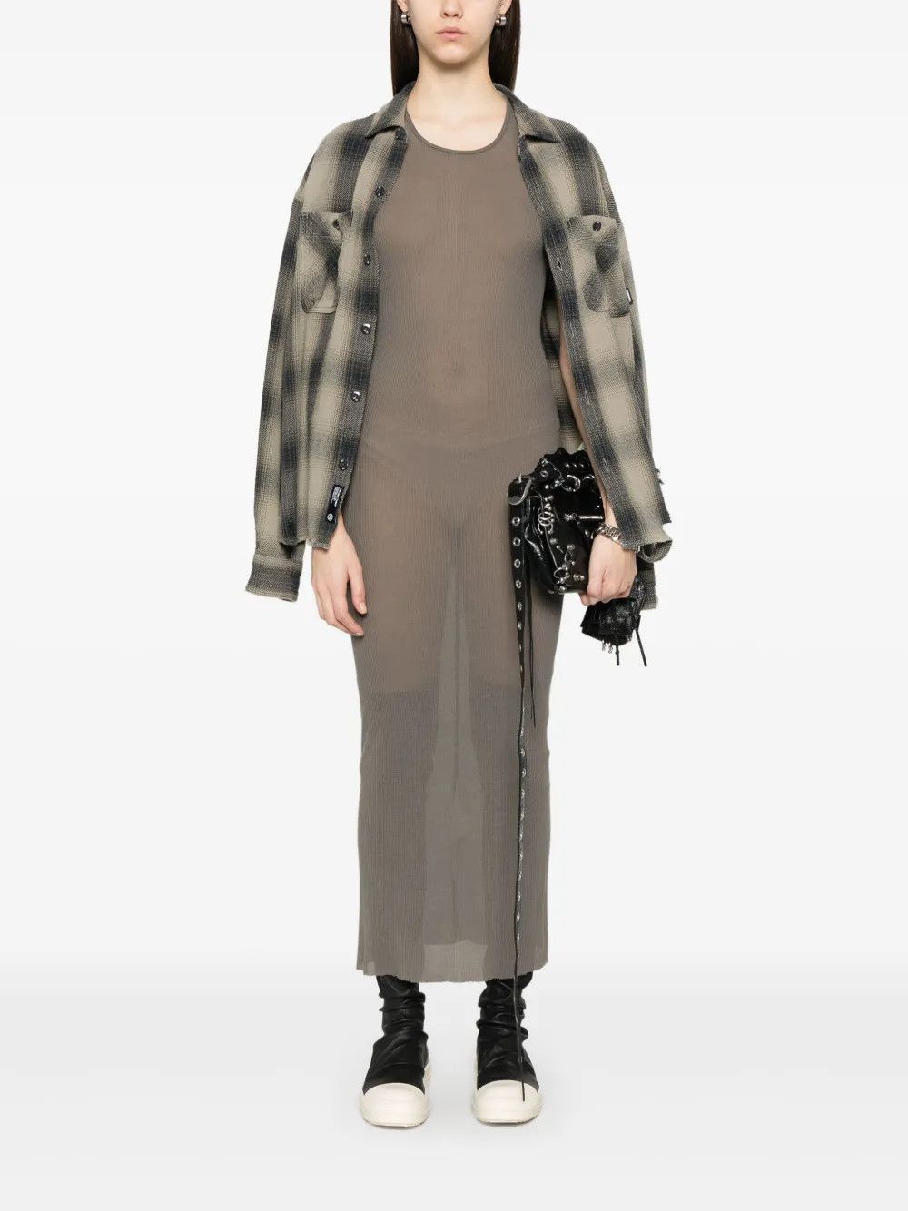 Rick Owens o1y0126 Midi Dress in Gray Size M / US 6-8 / IT 42-44 - 5 Thumbnail