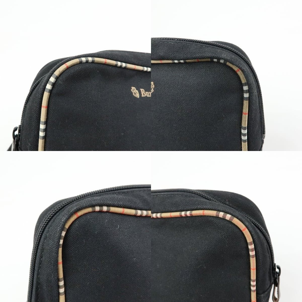 Burberry Burberry Nova Check Canvas Cosmetic Pouch Black Size ONE SIZE - 5 Thumbnail