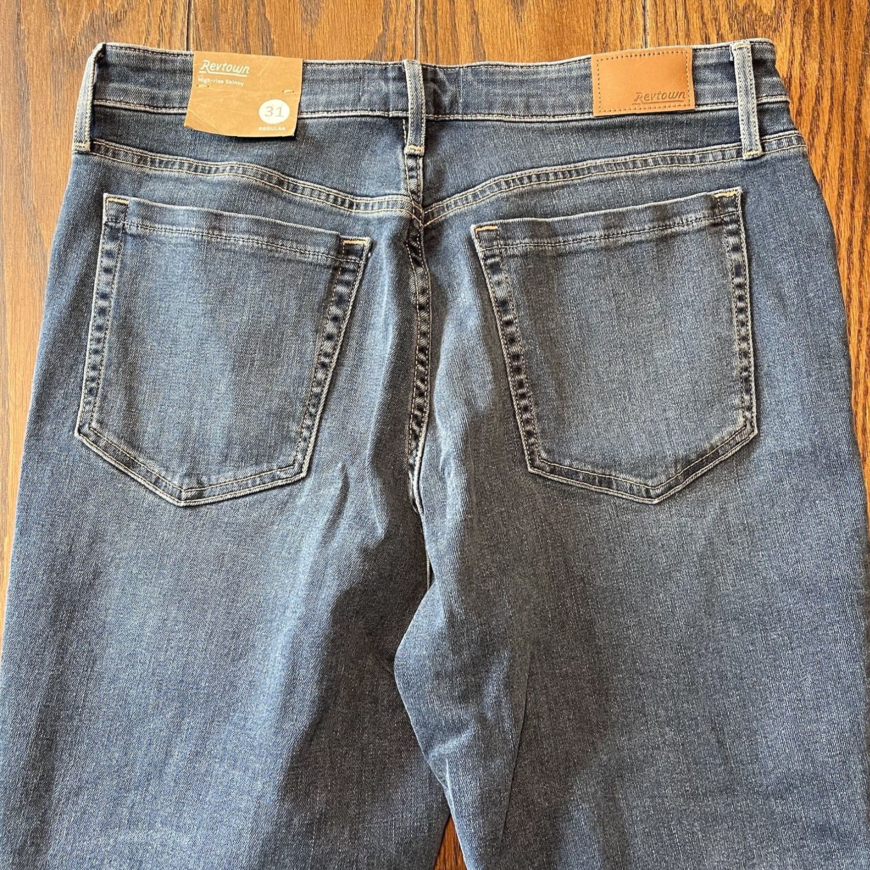 Vintage Revtown Jeans Women's High Rise Skinny 31R Medium Blue Stretch Denim 31x29 Size 24" / US 00 / IT 34 - 3 Thumbnail