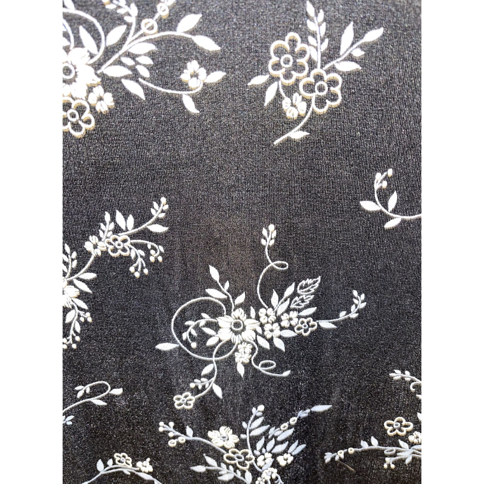 Vintage VINTAGE Flowers Women's Dress Short Sleeve V-Neck Summer Floral Dress Small Black White Stretch 2000s Y2K Style Women Size S / US 4 / IT 40 - 3 Thumbnail