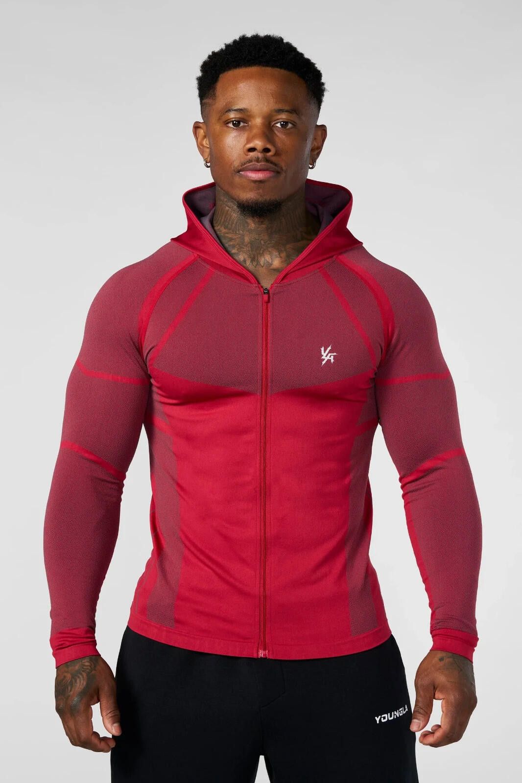 YoungLA YoungLa- Mens X-Large Red- 8061 - Apex Compression Zip-Up Size US XL / EU 56 / 4 - 2 Thumbnail