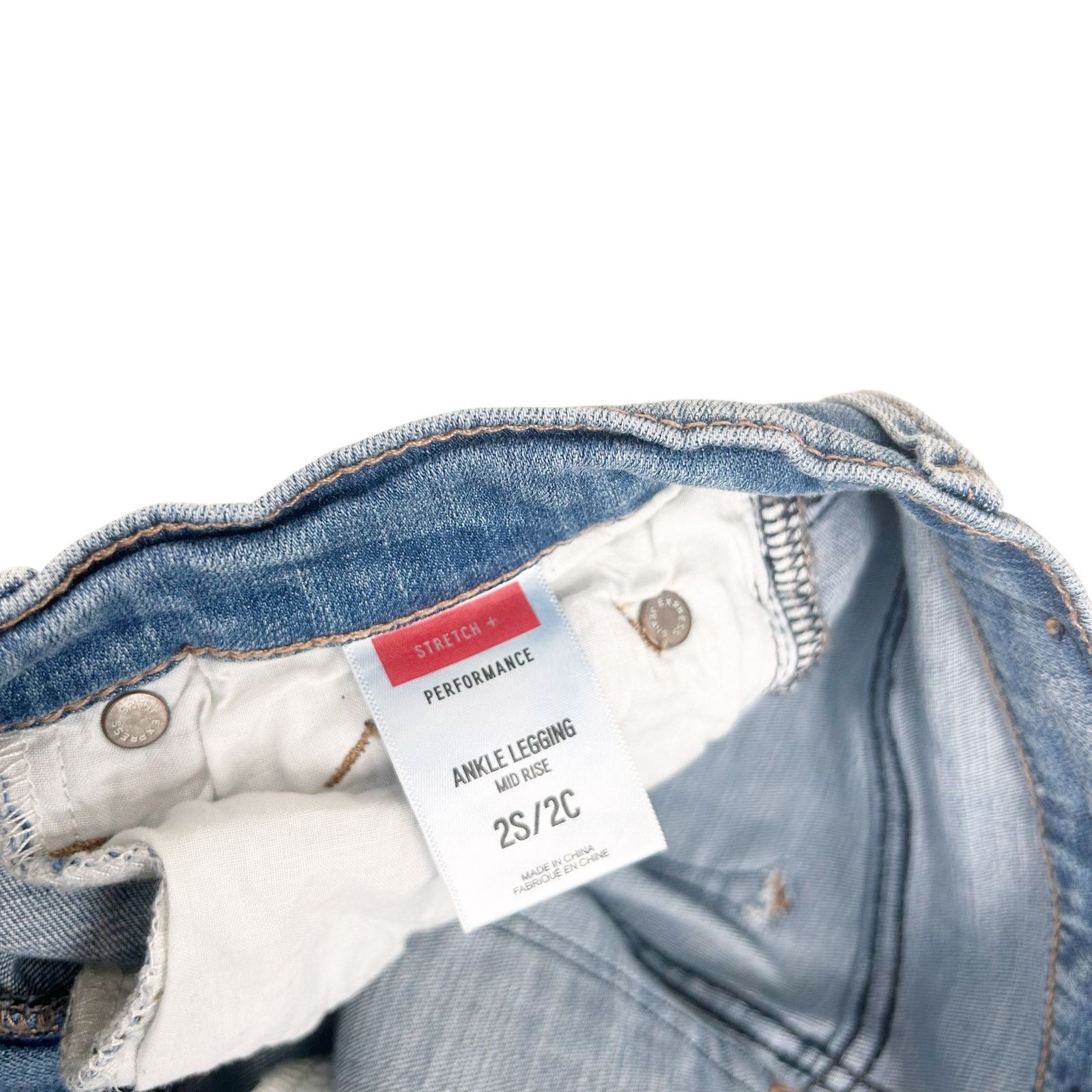 Express Express Distressed Mid Rise Ankle Legging Jeans Sz 2S Size 26" / US 2 / IT 38 - 3 Thumbnail