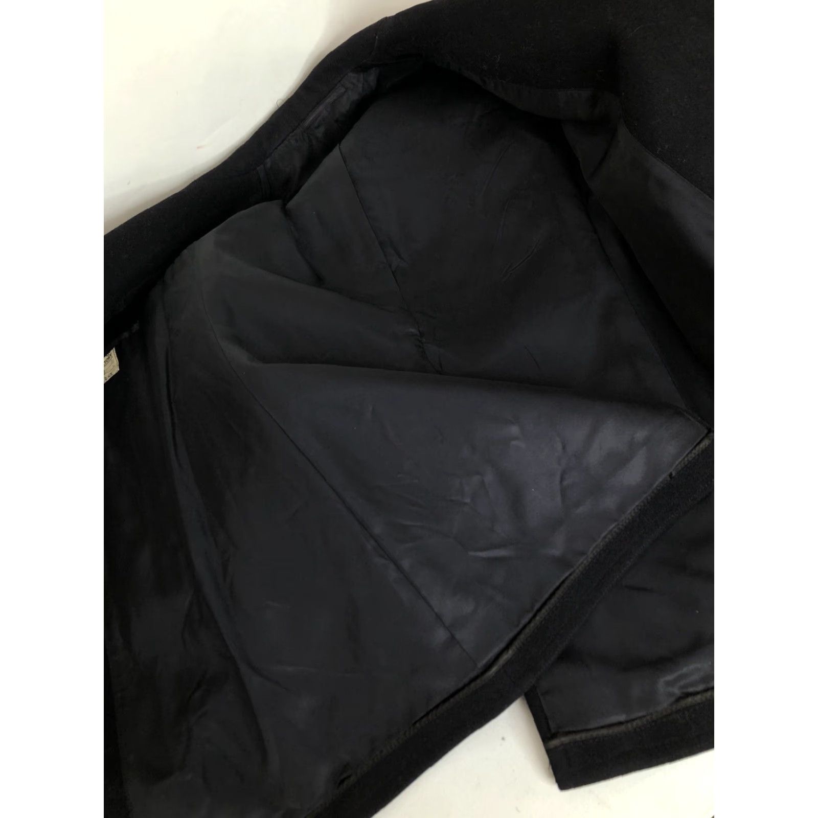Vintage VINTAGE Naval Clothing Factory PeaCoat Jacket Wool Corduroy Mens 36 Navy Very Dark Blue Pockets, 1940s-50s Style Size US XXS / EU 40 - 5 Thumbnail
