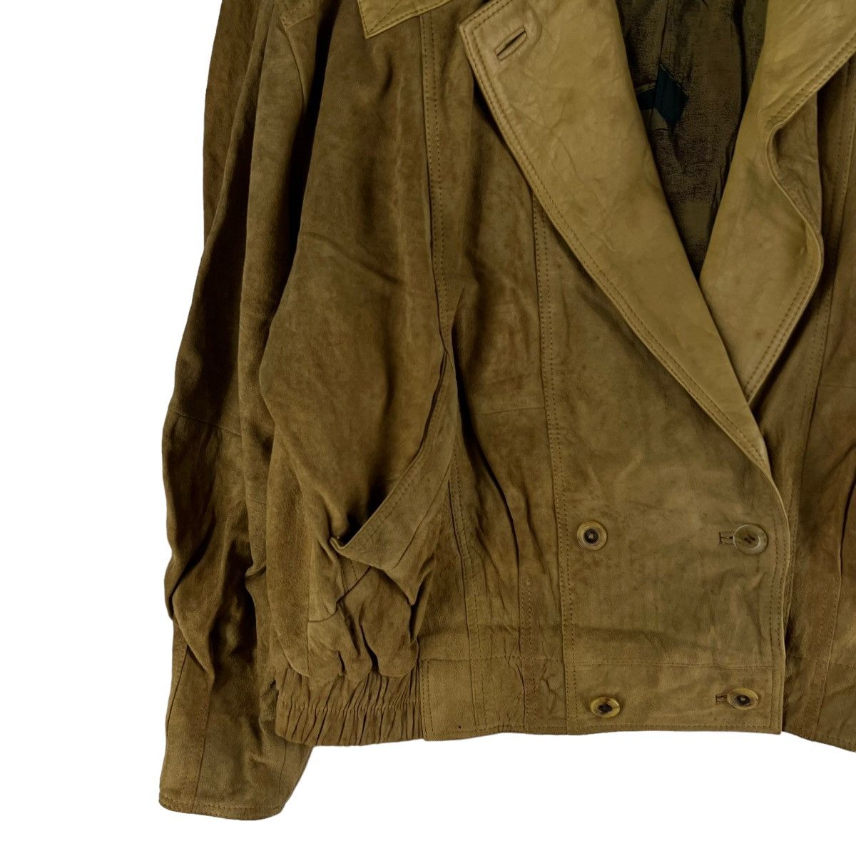 Genuine Leather 🔥90’s Bomber Leather Jacket Flight Vision Issey Miyake Size US M / EU 48-50 / 2 - 3 Thumbnail