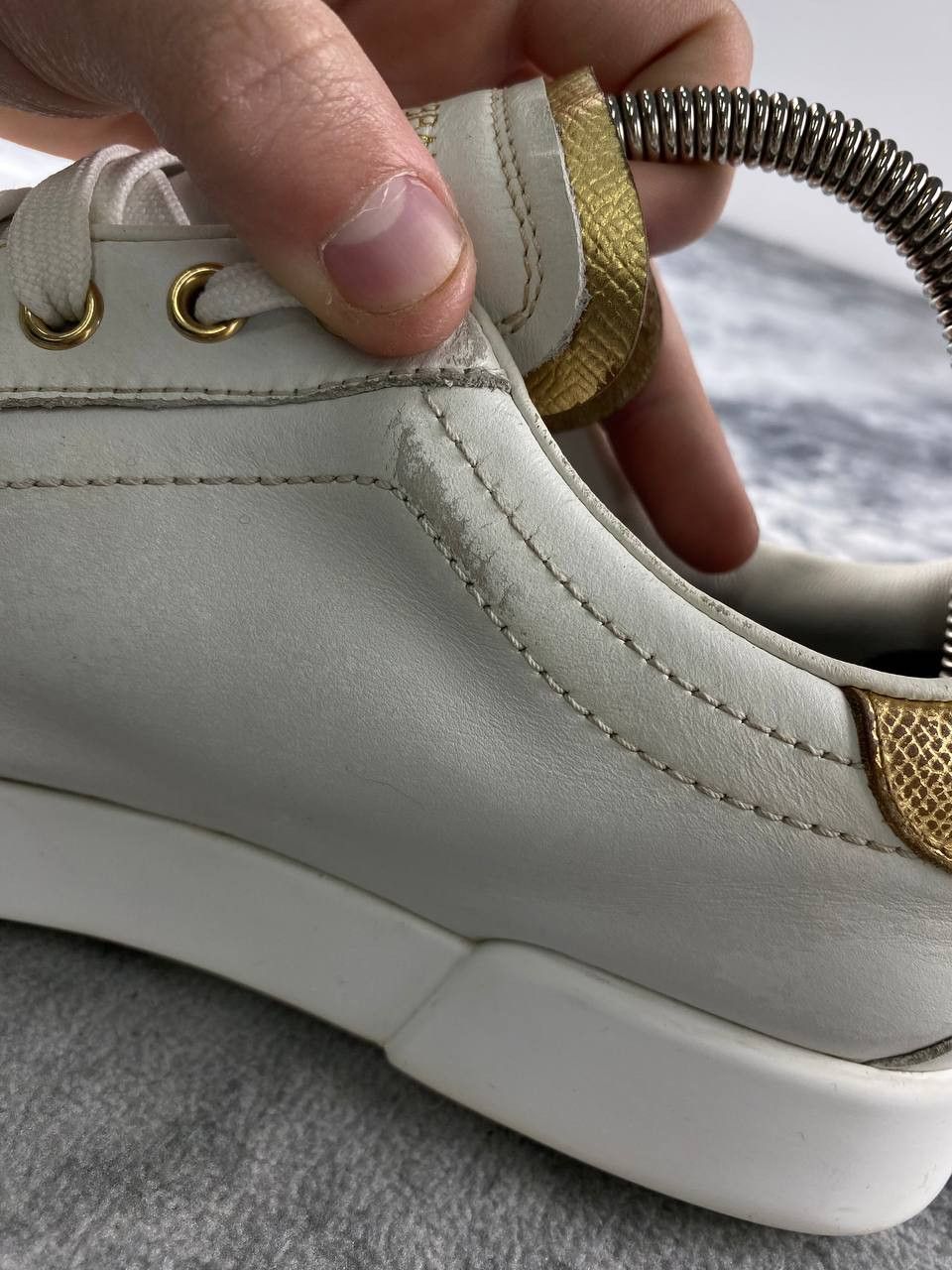 Dolce & Gabbana Dolce & Gabbana Portofino Leather Trainers Men Size 41 White Size US 8 / EU 41 - 11 Thumbnail