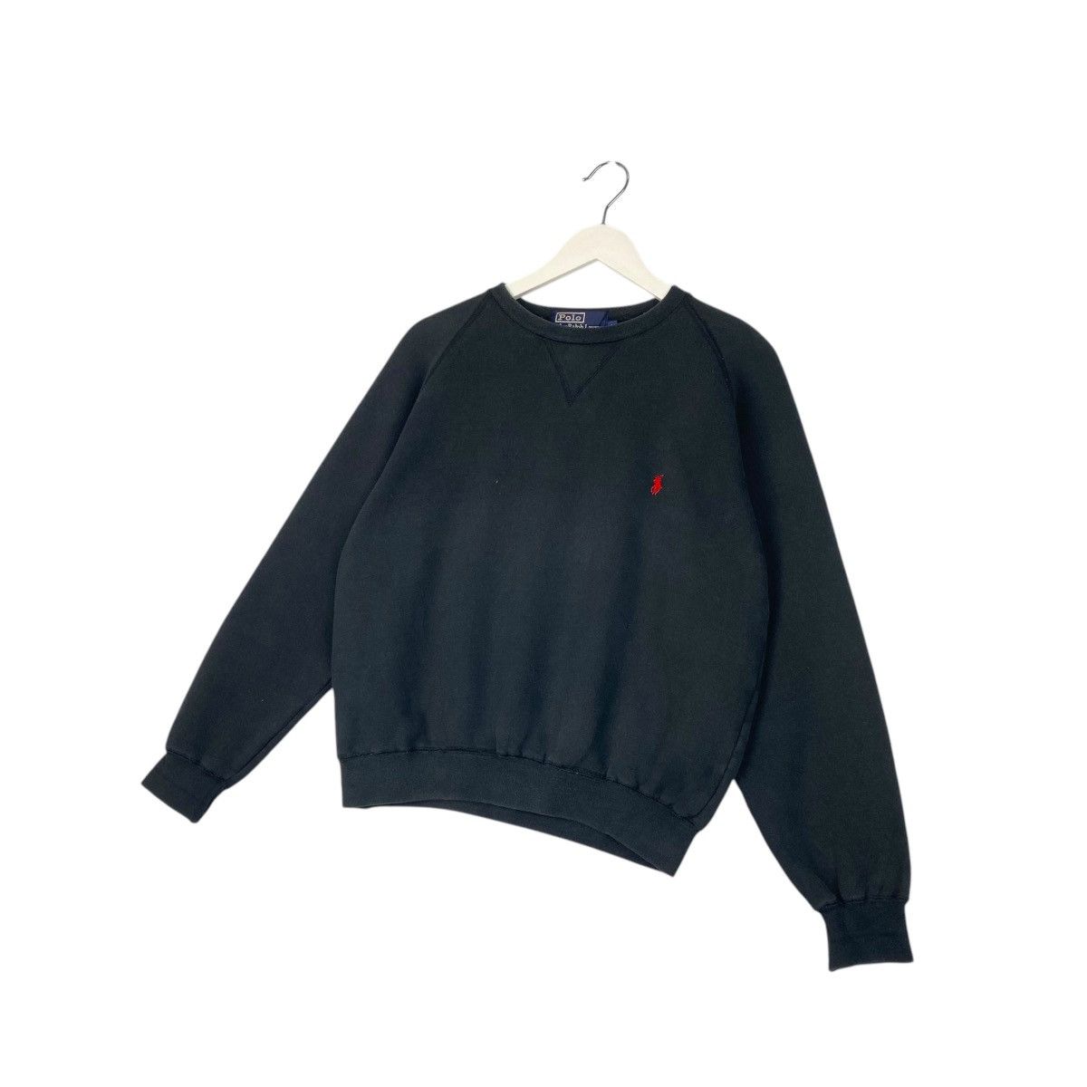Polo Ralph Lauren × Vintage Vintage Polo Sweatshirt Black Pullover Jumper Size M Size US M / EU 48-50 / 2 - 2 Thumbnail