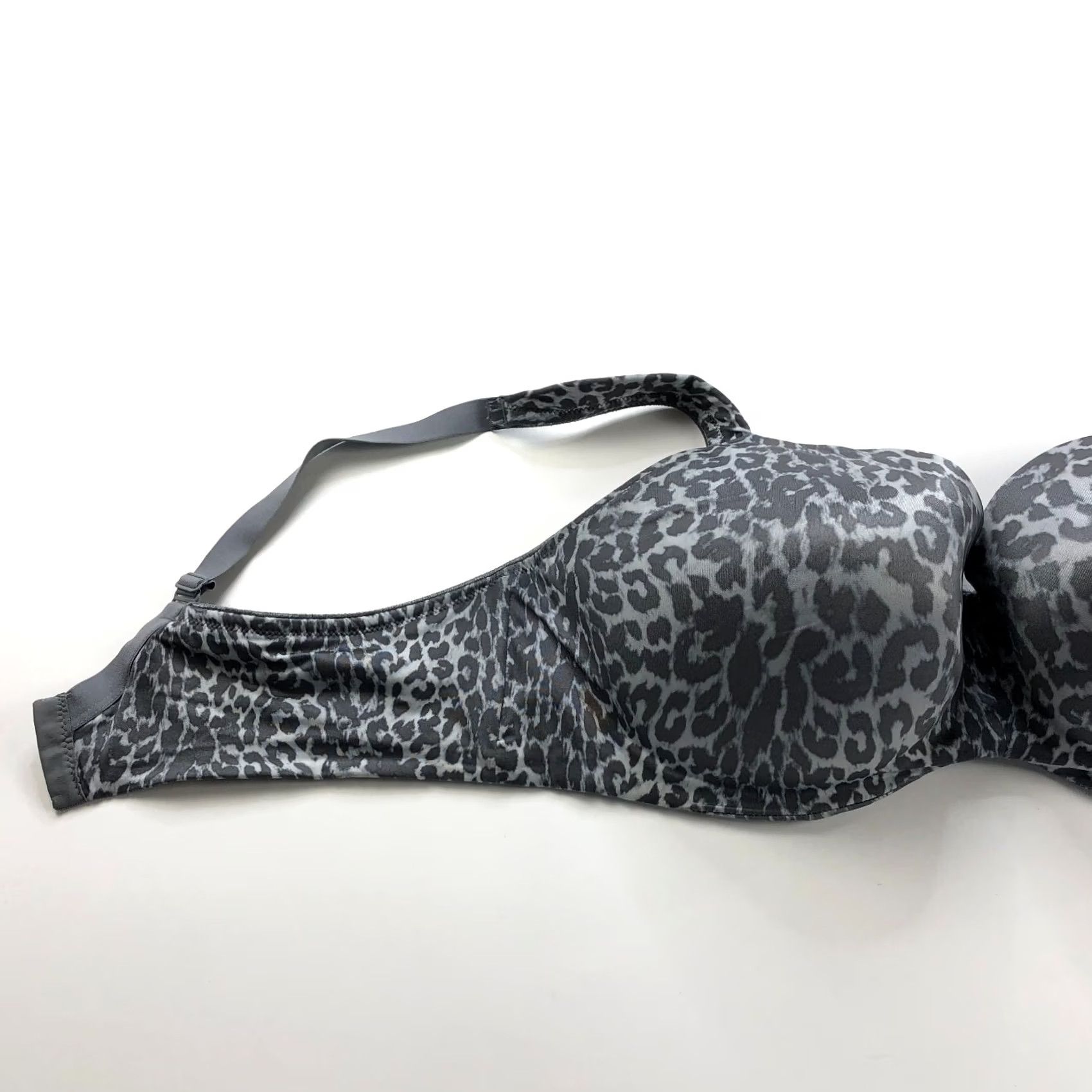 Vintage Soma Bra Underwired Padded 42DDD Gray Leopard Cheetah Full Coverage Push Up Size ONE SIZE - 3 Thumbnail