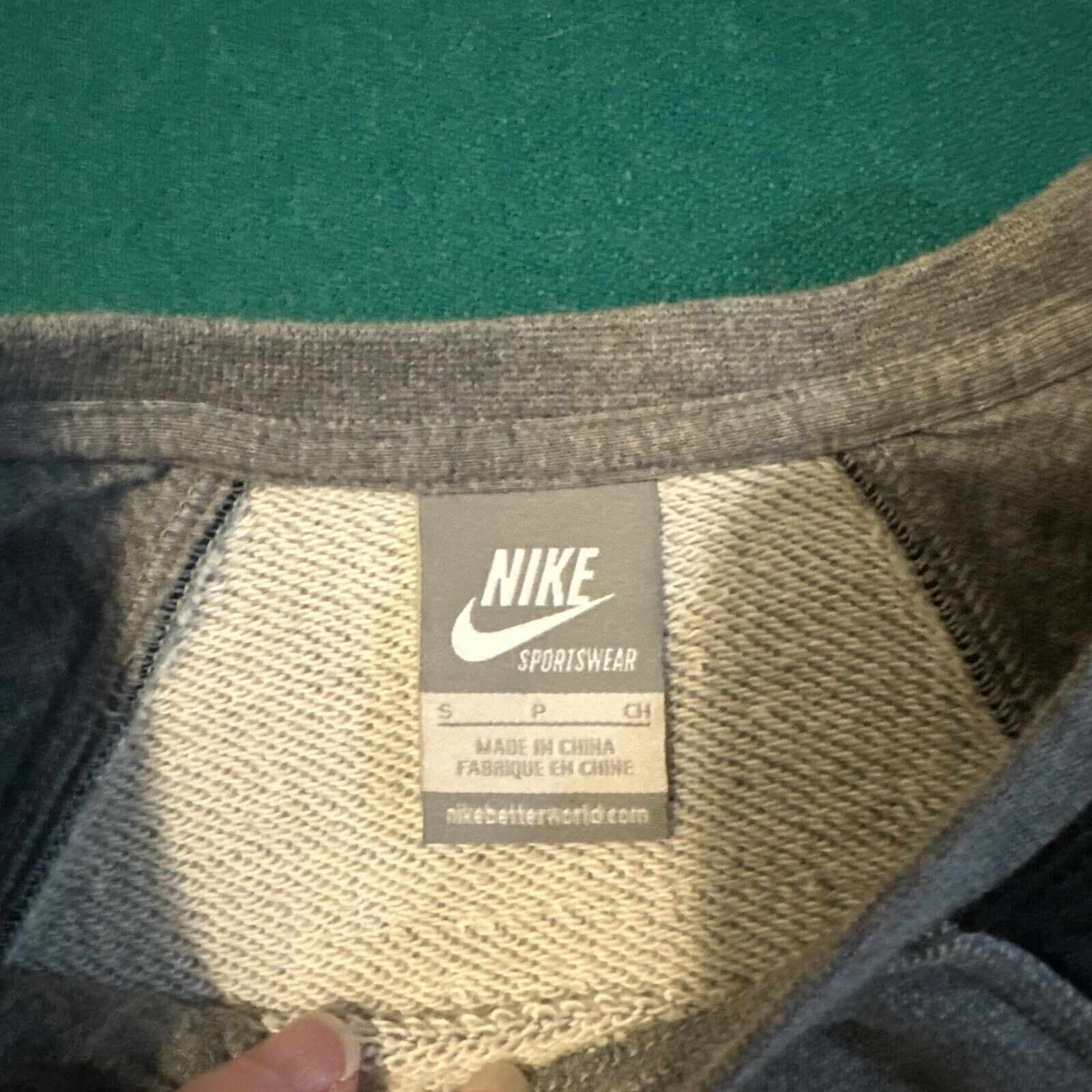 Nike Nike Gray Sweatshirt with Lamb Leather Shoulder Panels - S Size S / US 4 / IT 40 - 5 Thumbnail