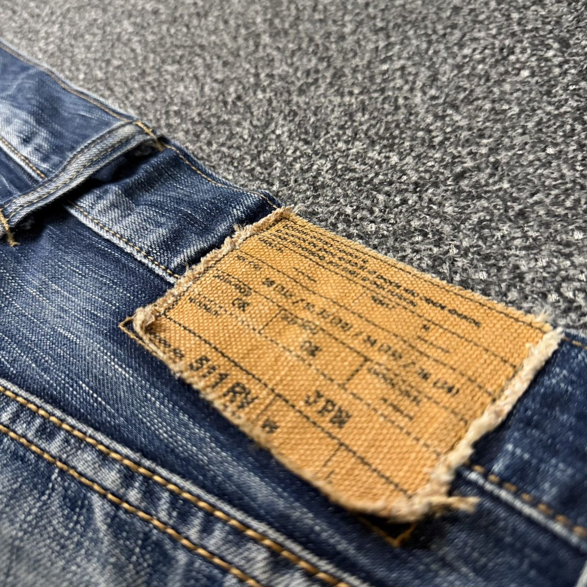 Edwin Insane‼️ Flared Vintage Distressed Edwin 511 Whisker Clawmark Size US 32 / EU 48 - 9 Thumbnail
