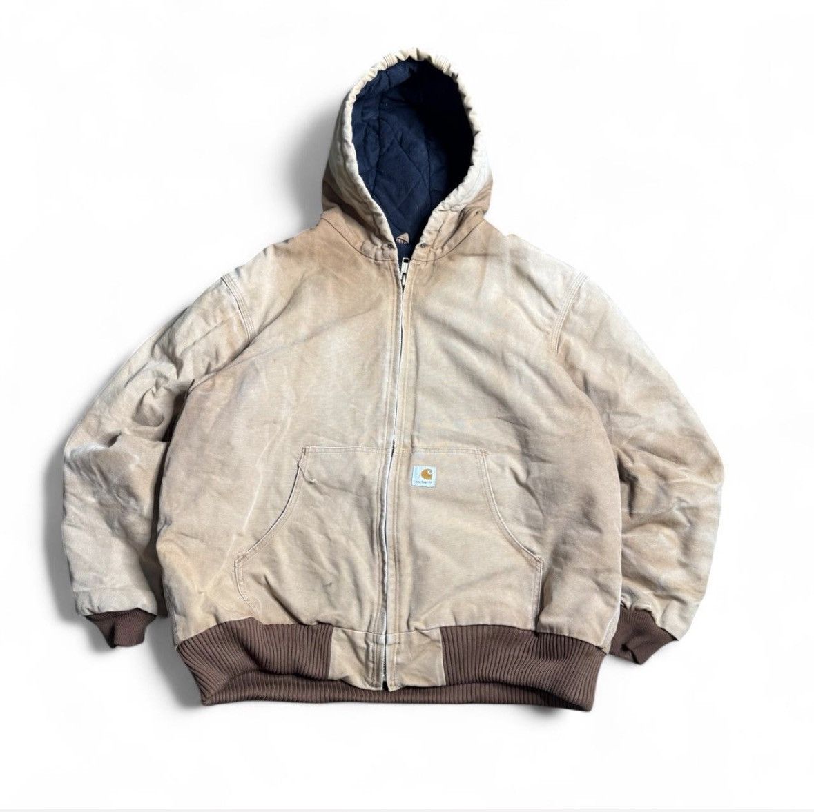 Carhartt Vintage 90s Tan Hooded Carhartt Jacket with Warm Interior Size US XL / EU 56 / 4 - 1 Thumbnail