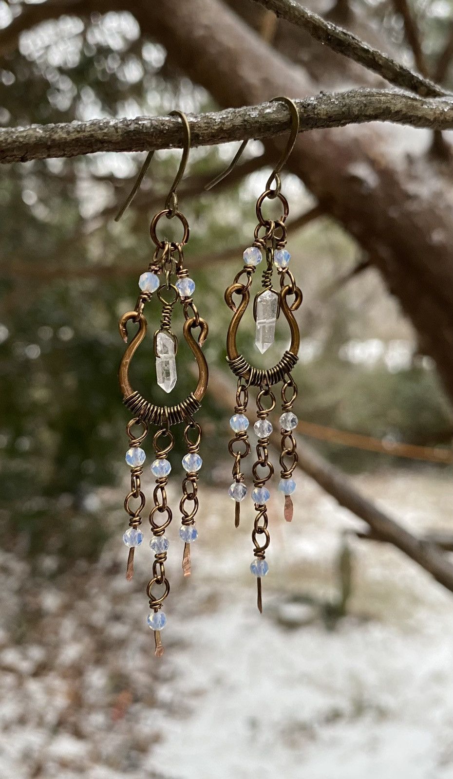 Handmade Quartz Chandelier Earrings Size ONE SIZE - 3 Thumbnail