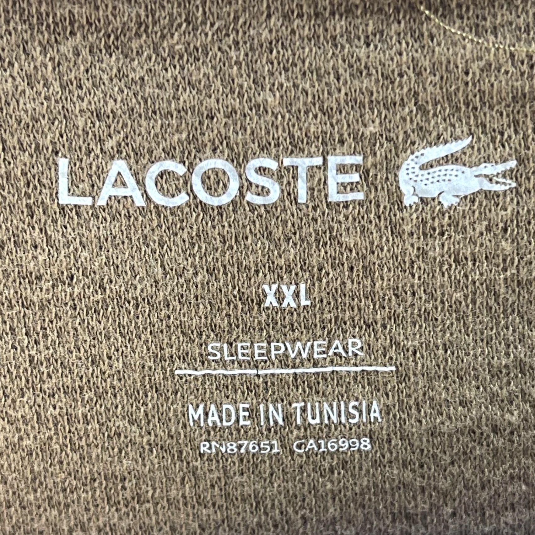 Lacoste Lacoste Shirt Mens 2XL Brown Tan Waffle Thermal Long Sleeve Sleepwear TH9688 Size US XXL / EU 58 / 5 - 5 Thumbnail
