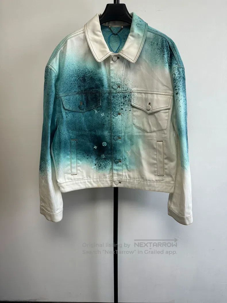 Louis Vuitton Louis Vuitton Airbrushed single-breasted denim blazer jack Size US L / EU 52-54 / 3 - 1 Thumbnail