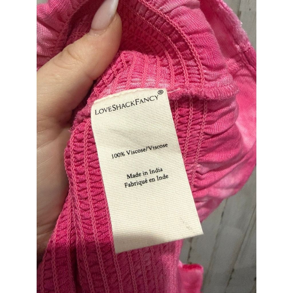 LoveShackFancy LoveShackFancy Evan Pink Tie Dye Velvet Mini Dress Medium Size M / US 6-8 / IT 42-44 - 10 Thumbnail