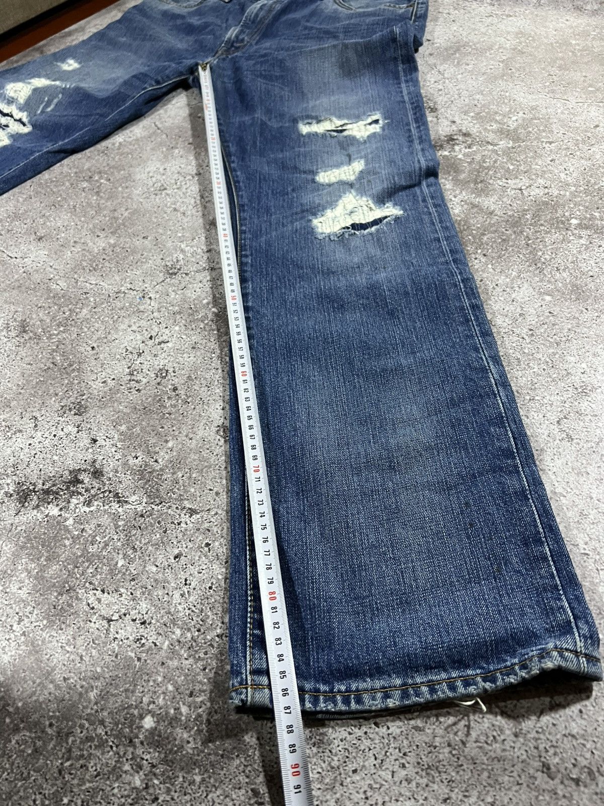 Levi's Vintage Levis Bootcut 505 Jeans Light Blue Faded Distressed Size US 36 / EU 52 - 9 Thumbnail