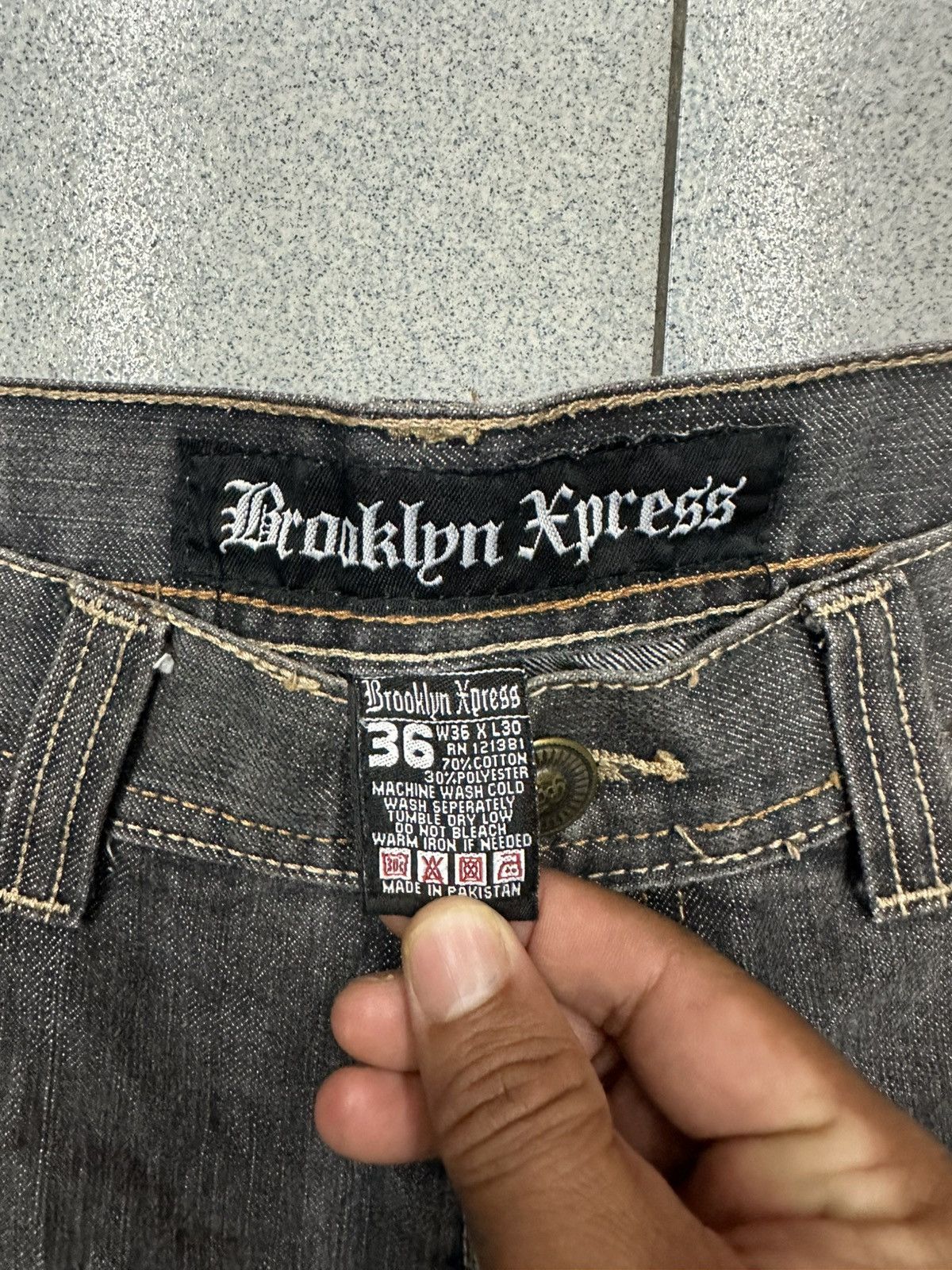 Japanese Brand VTG CROSS Like Chrome Hearts Brooklyn Express Denim Pants Size US 36 / EU 52 - 12 Thumbnail