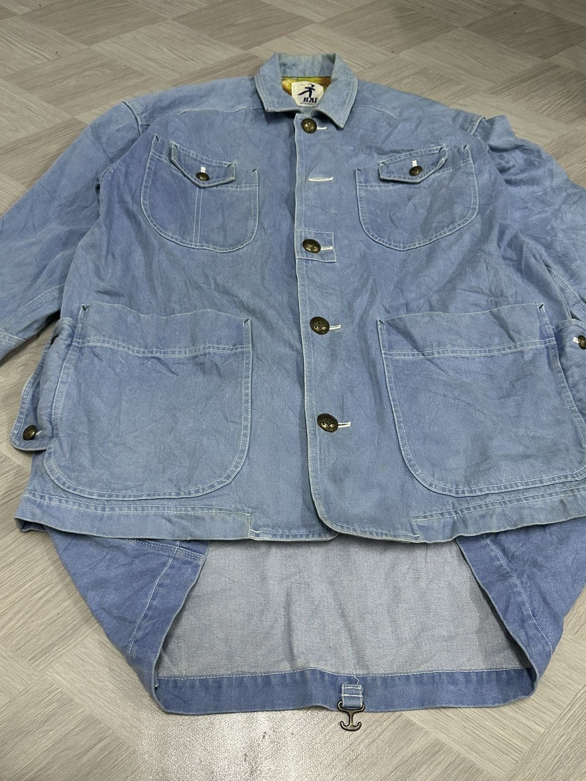 Hai Sporting Gear × Issey Miyake 1990 - Hai Sporting Gear Denim Cargo Jacket (Issey Miyake) Size US XL / EU 56 / 4 - 10 Thumbnail