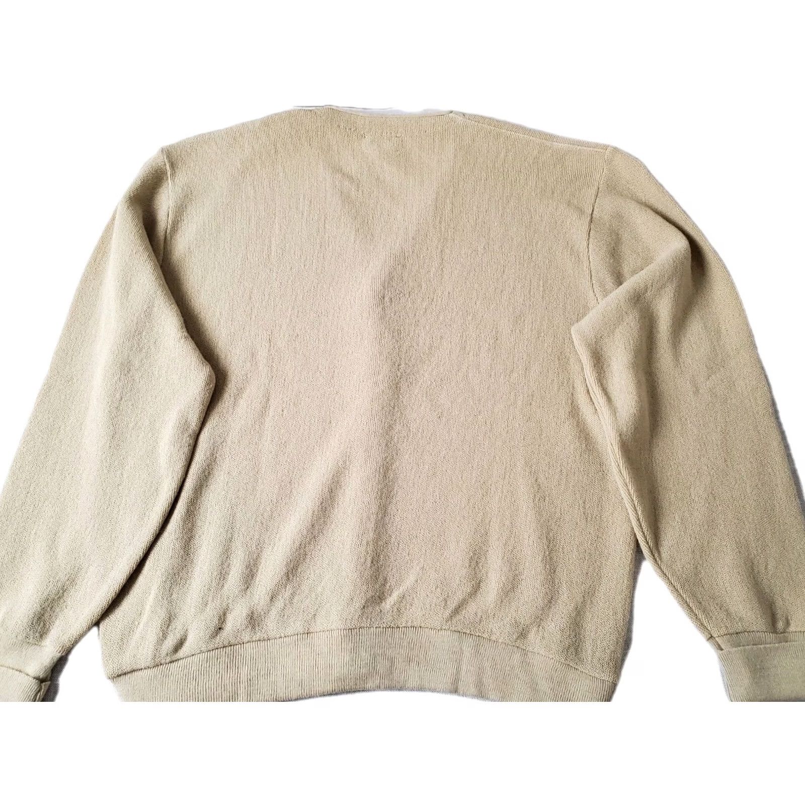 Izod Vintage IZOD Lacoste Cardigan Sweater Cream Knit Button Long Sleeve Men's Size L Size US L / EU 52-54 / 3 - 2 Thumbnail