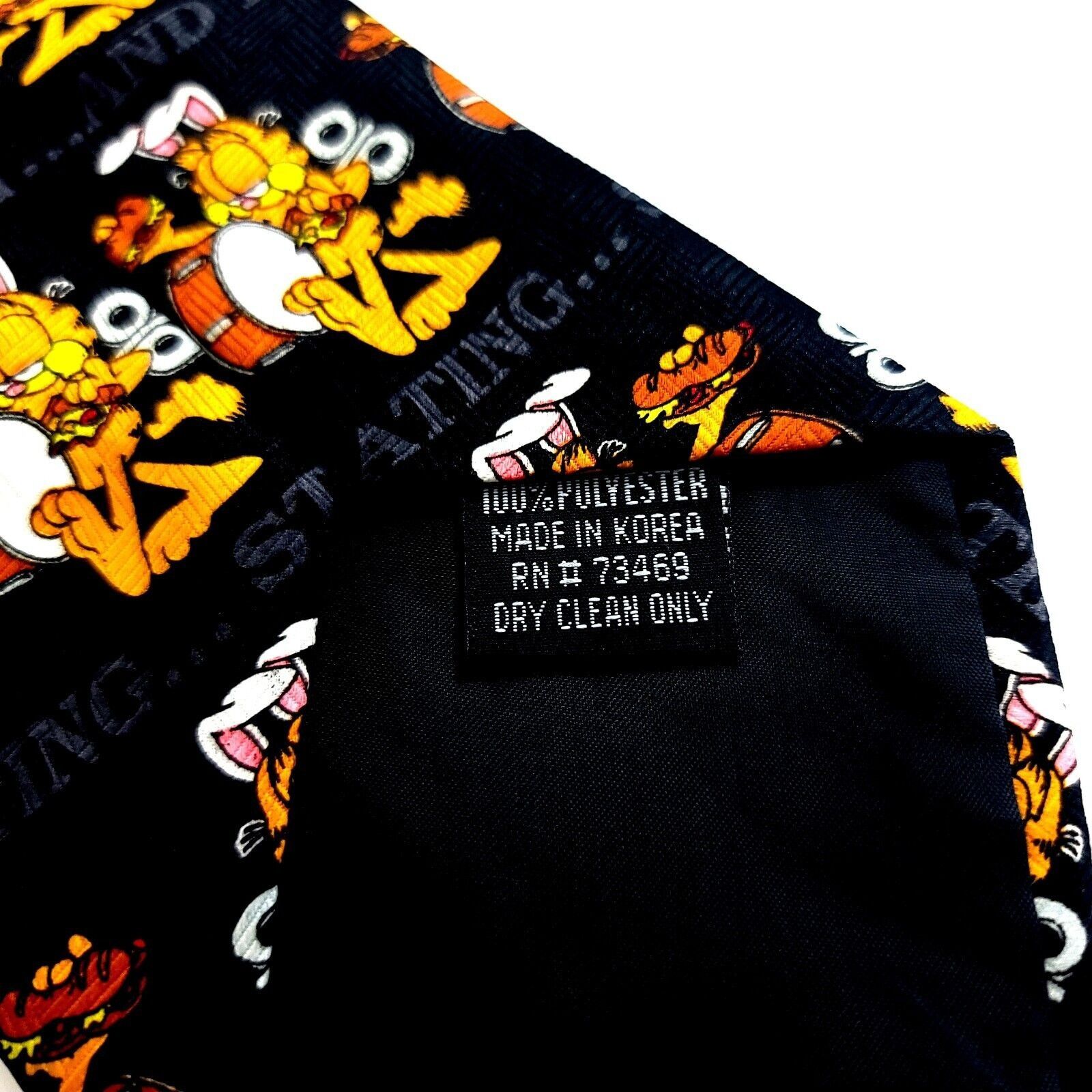Designer Paws Addiction Black Garfield Black Wide Tie Size ONE SIZE - 4 Thumbnail