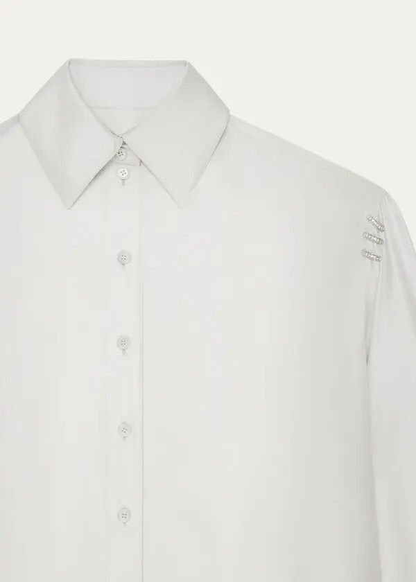 Givenchy o1w1db10325 3 Strass Shirt in Pearl/Grey Size M / US 6-8 / IT 42-44 - 5 Thumbnail