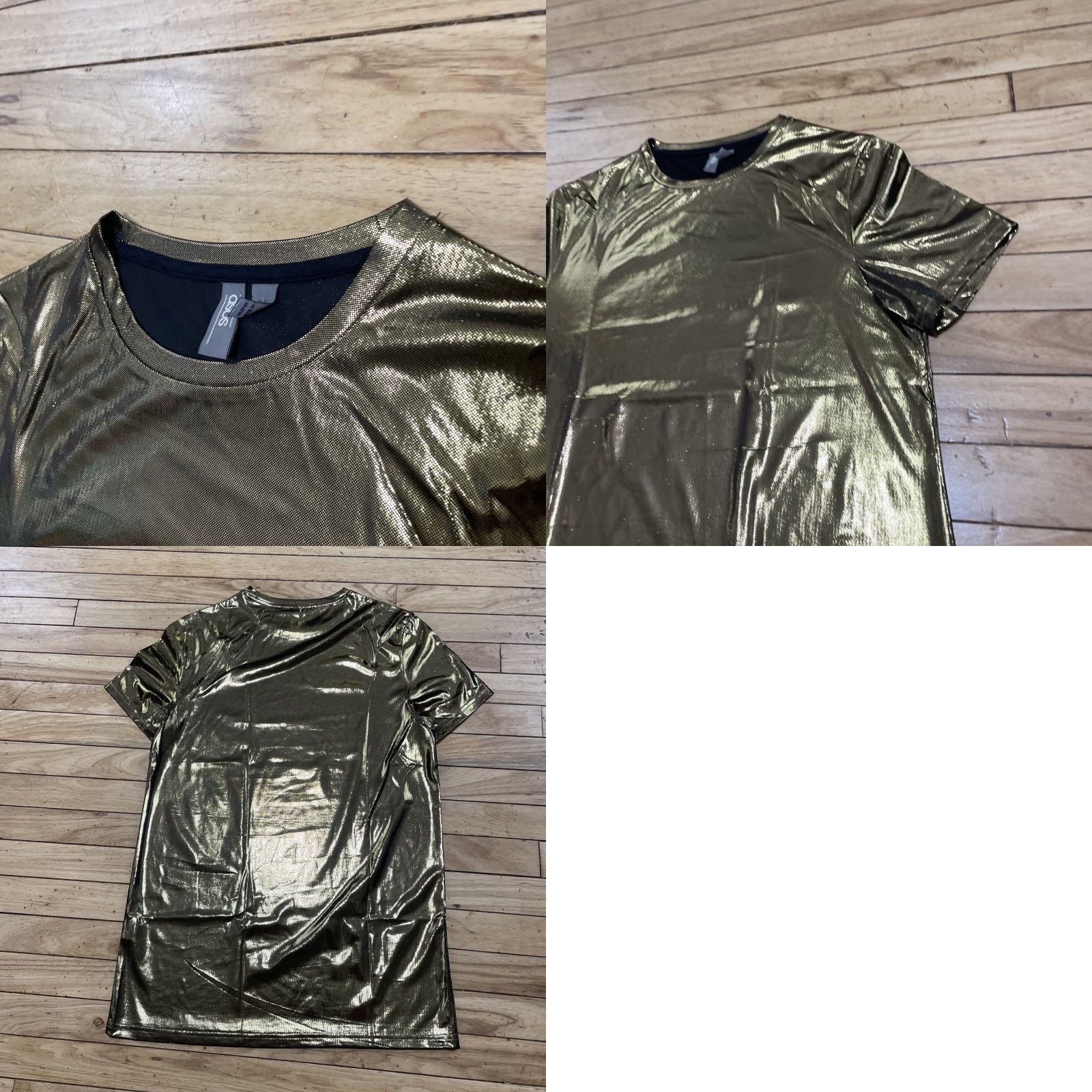 Asos VINTAGE ASOS Shiny Gold Shirt Adult S Metallic Bright Shiny Disco 1970s NY Club Scene Shirt Size US S / EU 44-46 / 1 - 11 Thumbnail