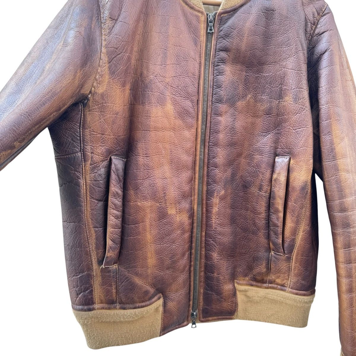 Leather Elia Quaglicia Workshop Shearling Leather Bomber Jacket Size US M / EU 48-50 / 2 - 4 Thumbnail