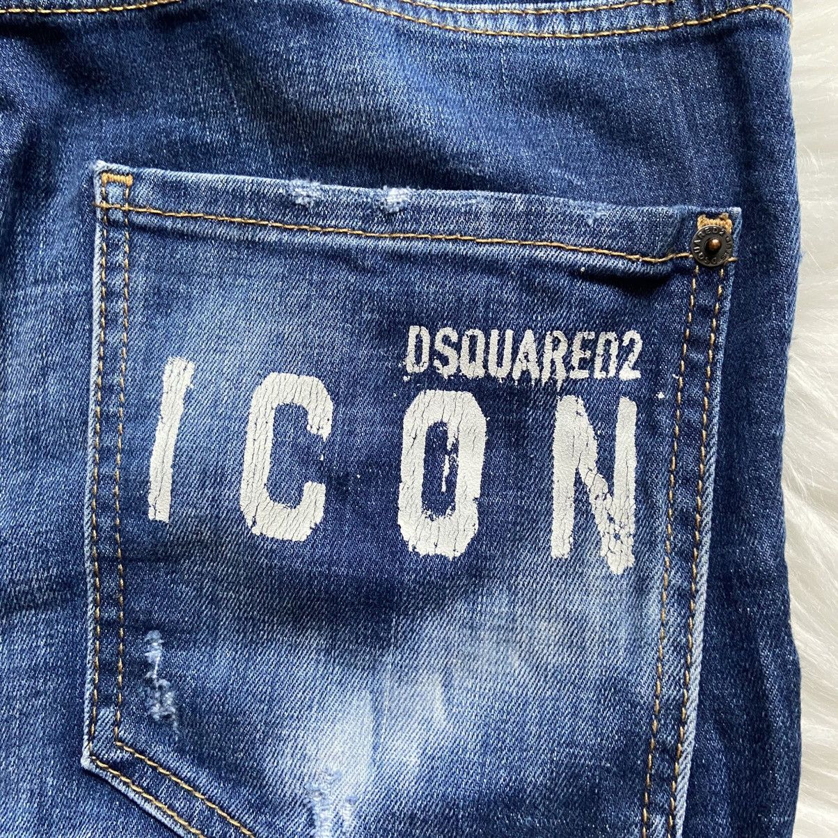 Dsquared2 📌 Crazy Dsquared2 Slim Fit Distressed Jeans Mens 32 Size US 32 / EU 48 - 8 Thumbnail