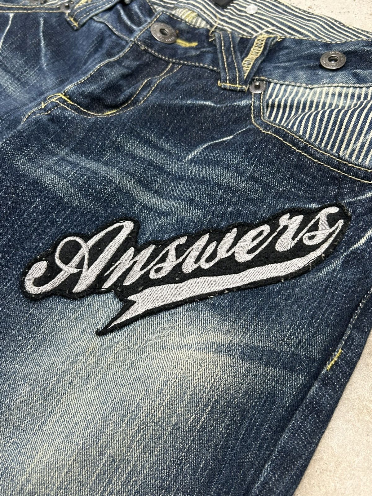 Hysteric Glamour Vintage Flared Jeans Patches Whiskering Mud Washed Size US 31 - 7 Thumbnail