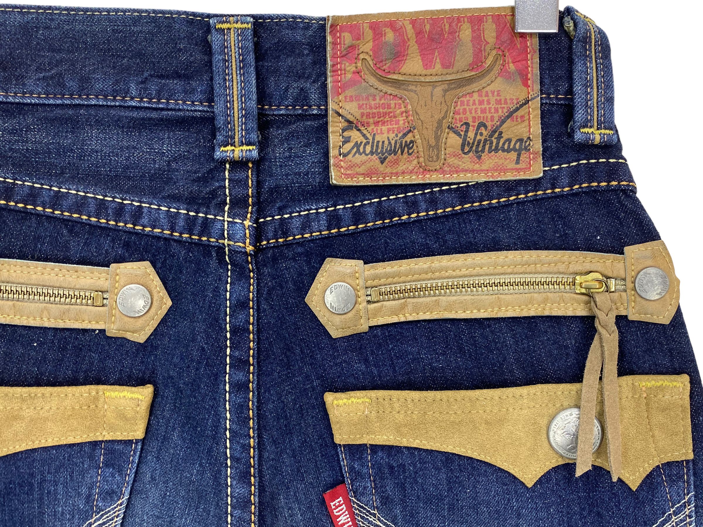 Other Edwin Japan Distressed Denim Jeans - Straight Leg Vintage Size 28" / US 6 / IT 42 - 10 Thumbnail