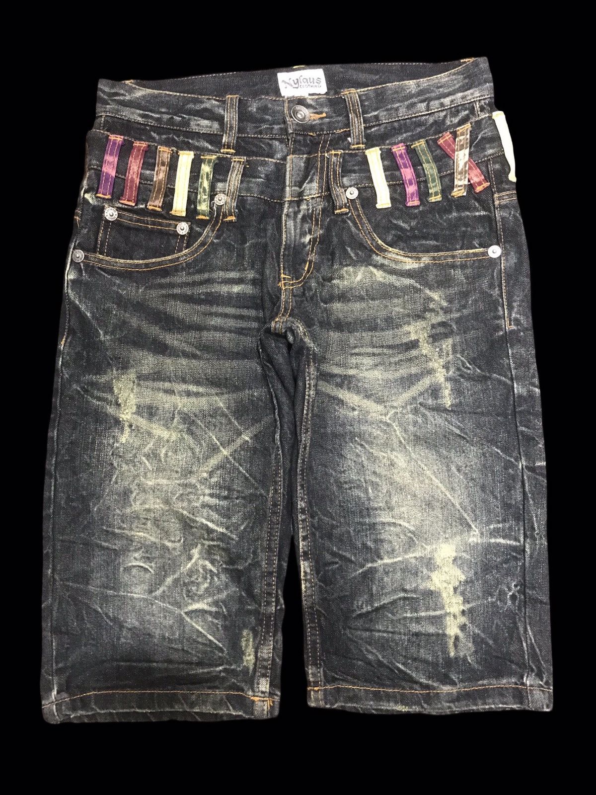 💥DOUBLE WAIST💥 NYLAUS SICK SHORT DISTRESSED DENIM F331